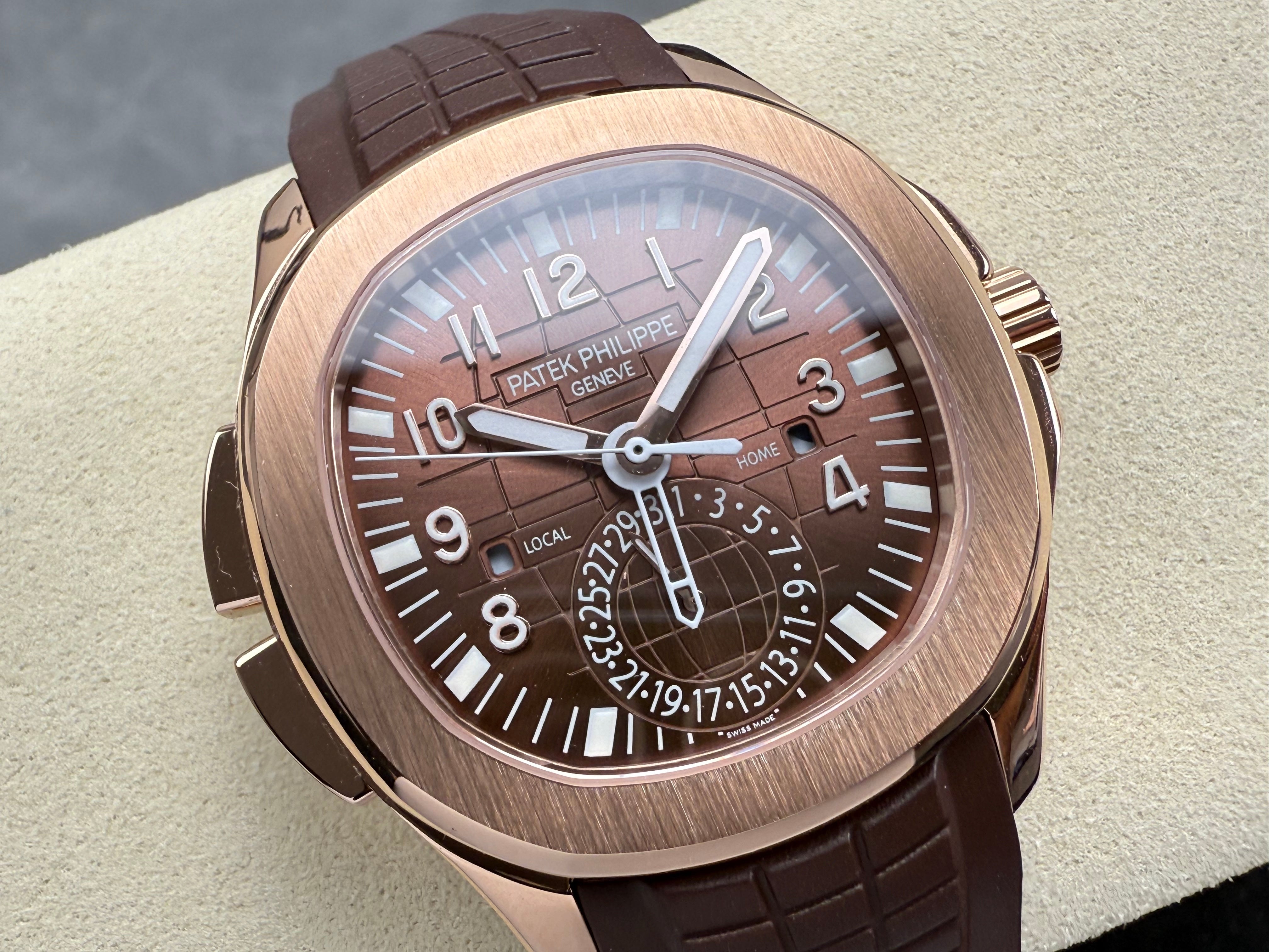 Patek Philippe Aquanaut Travel Time 40mm Brown Dial Rose Gold Case