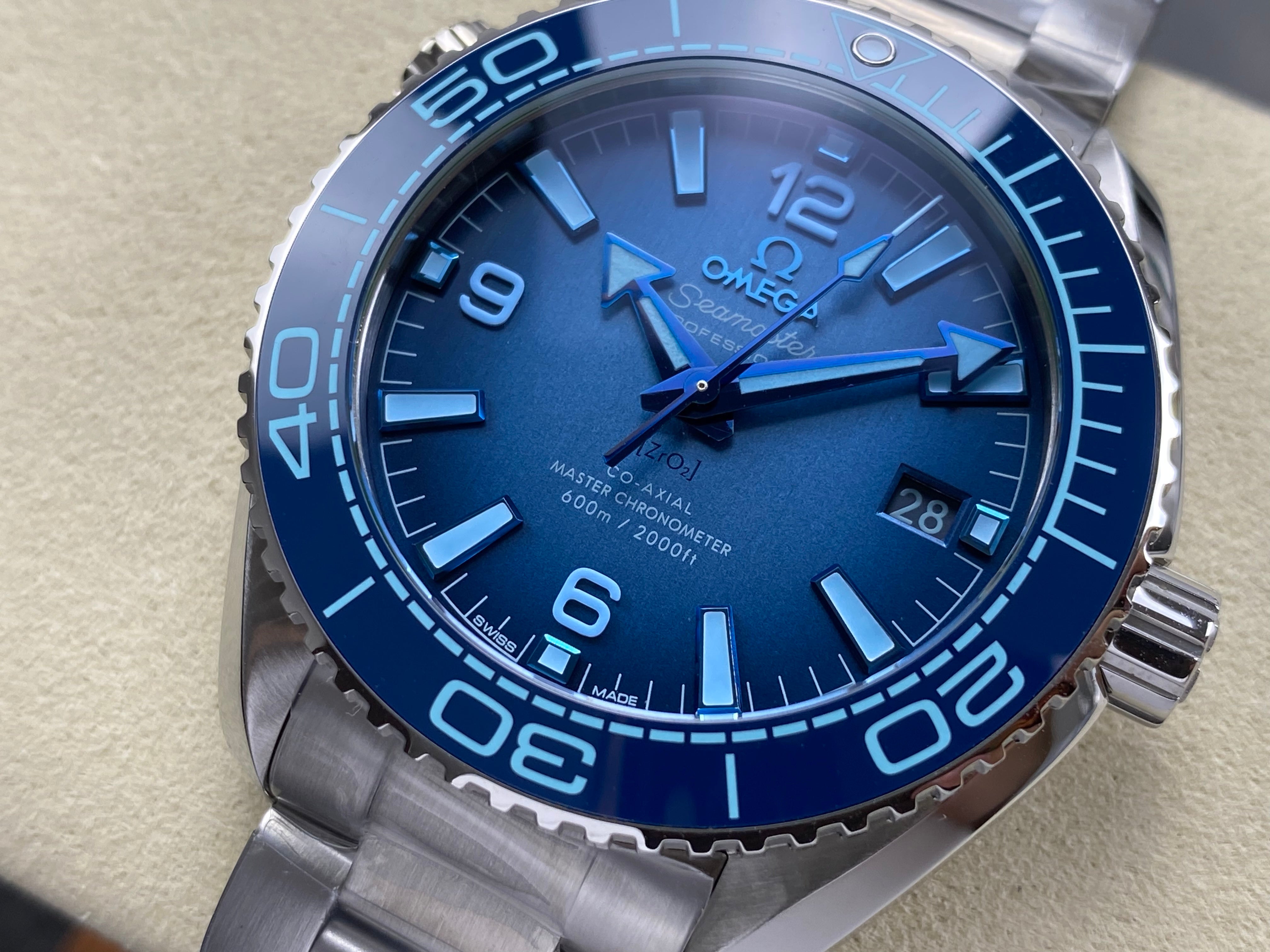 Omega Seamaster Planet Ocean 39.5mm Steel Case Blue Dial