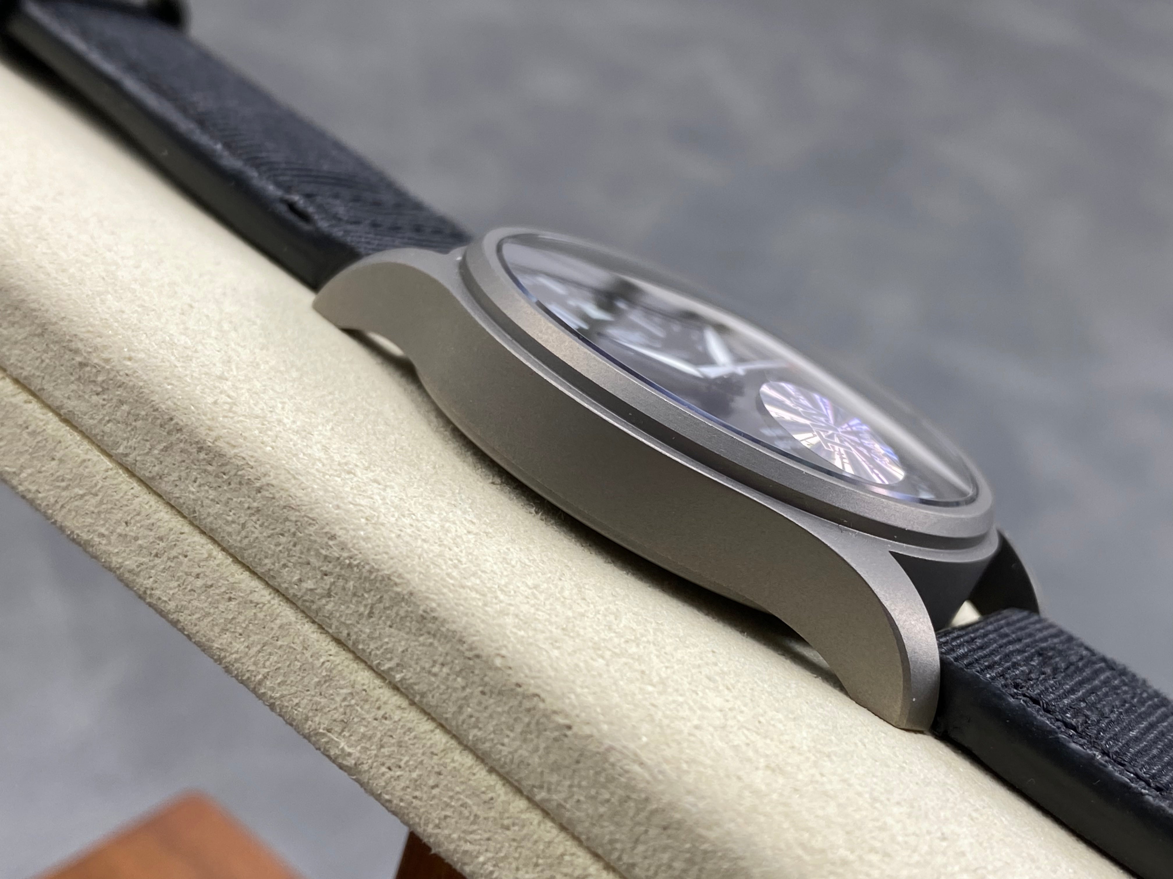 IWC Pilot 40mm Black Dial Gray Case Woven Fabric Strap