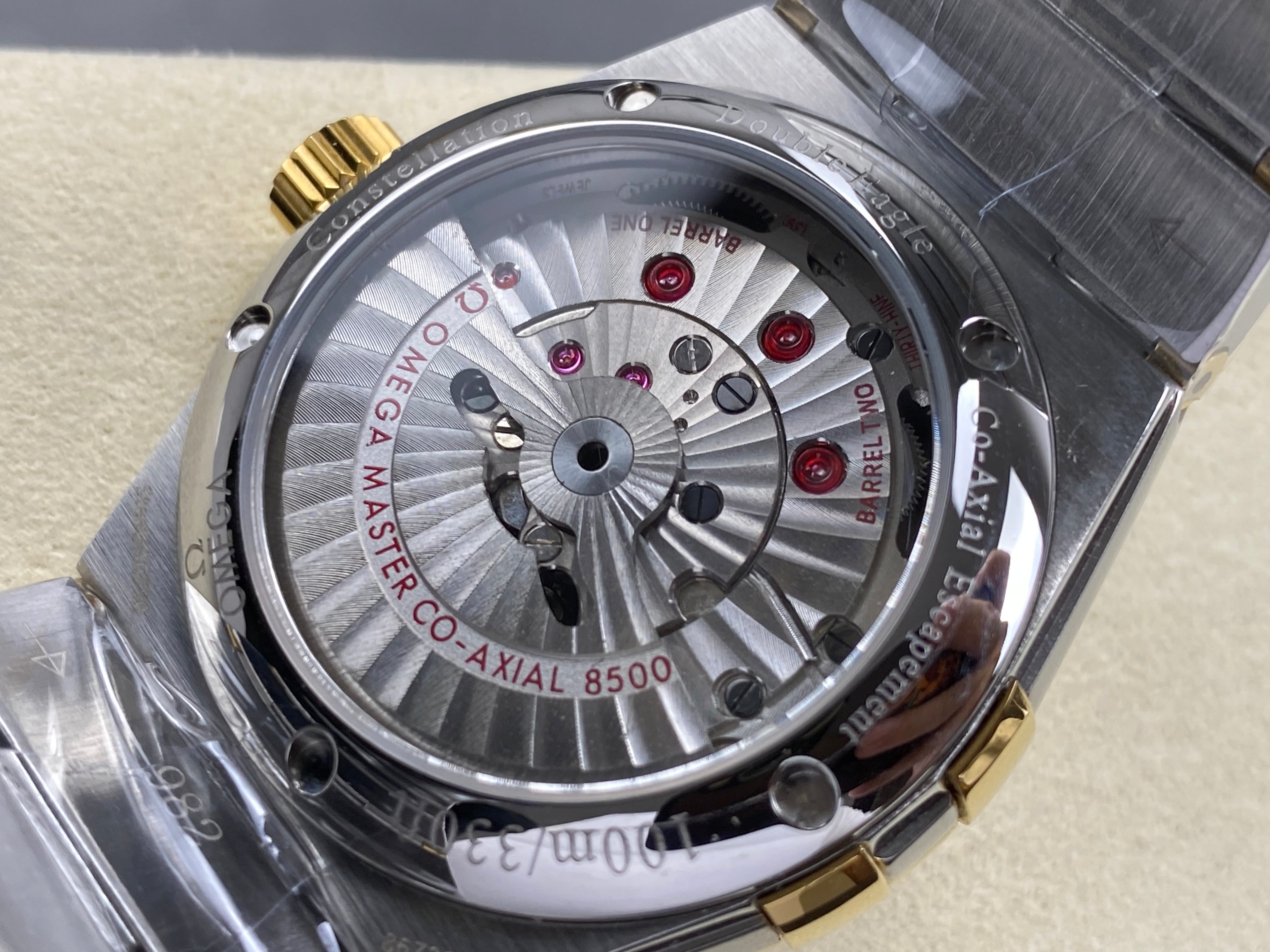 Omega Constellation Co-Axial Chronometer 38mm Gold Steel Case Yellow Dial