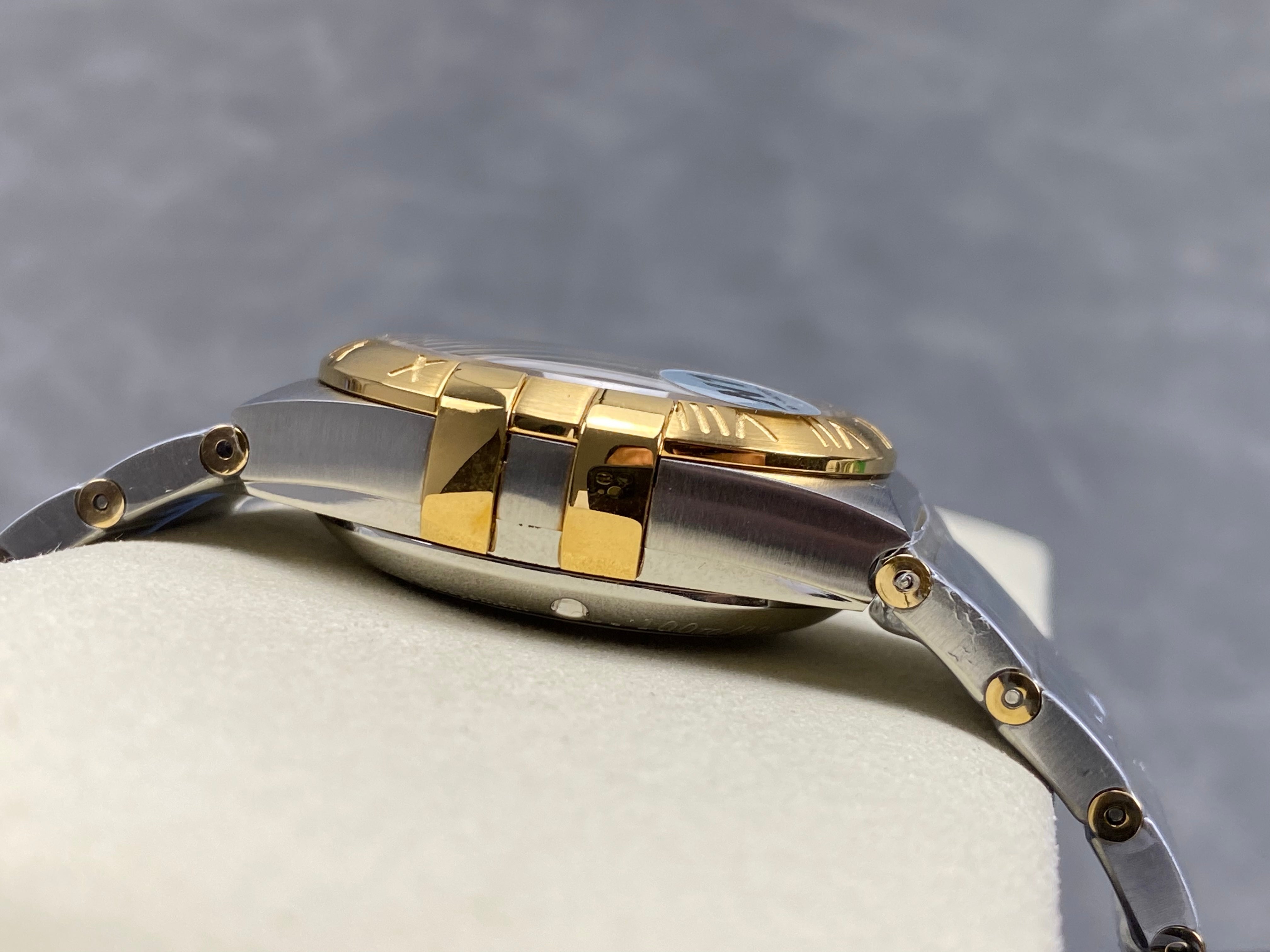 Omega Constellation Co-Axial Chronometer 38mm Gold Steel Case Yellow Dial