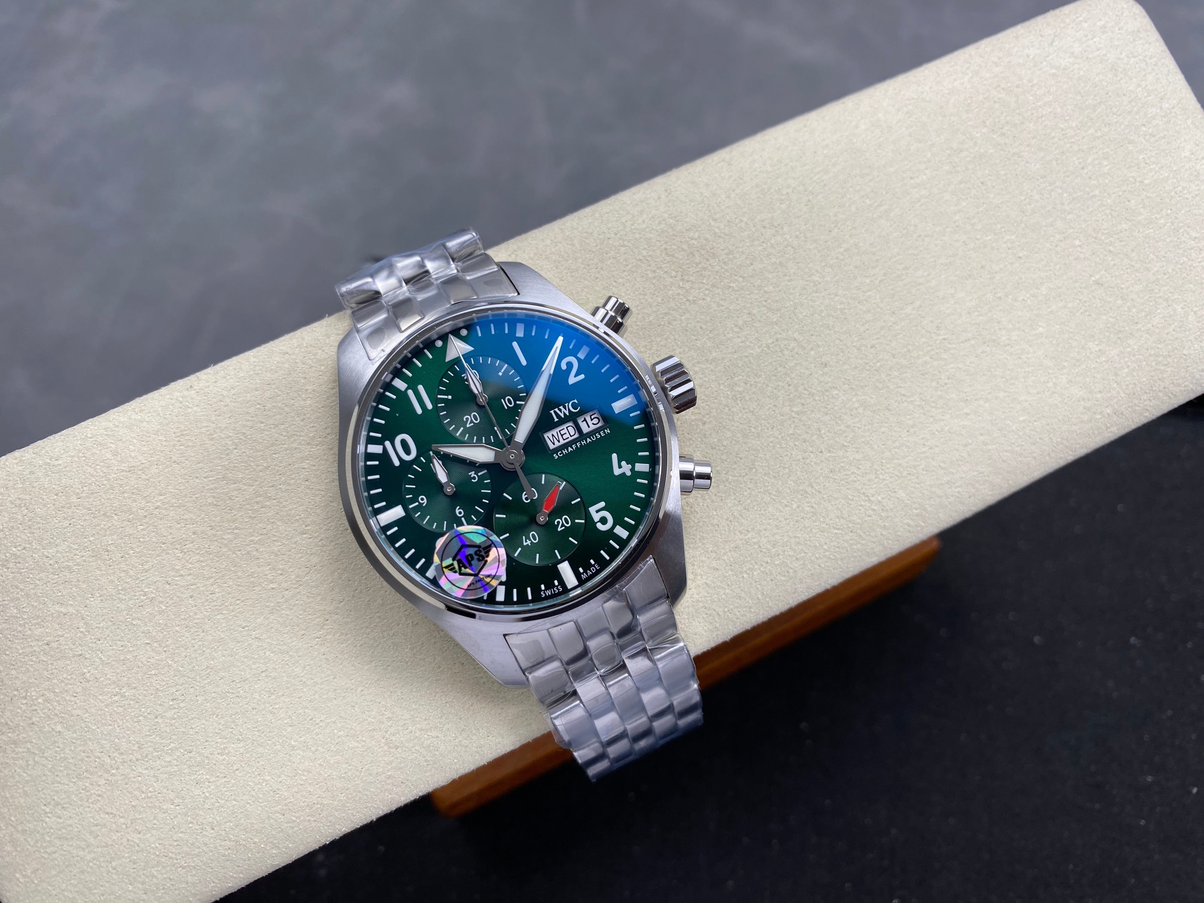 IWC Schaffhausen Pilot's 41mm Green Dial Steel Case