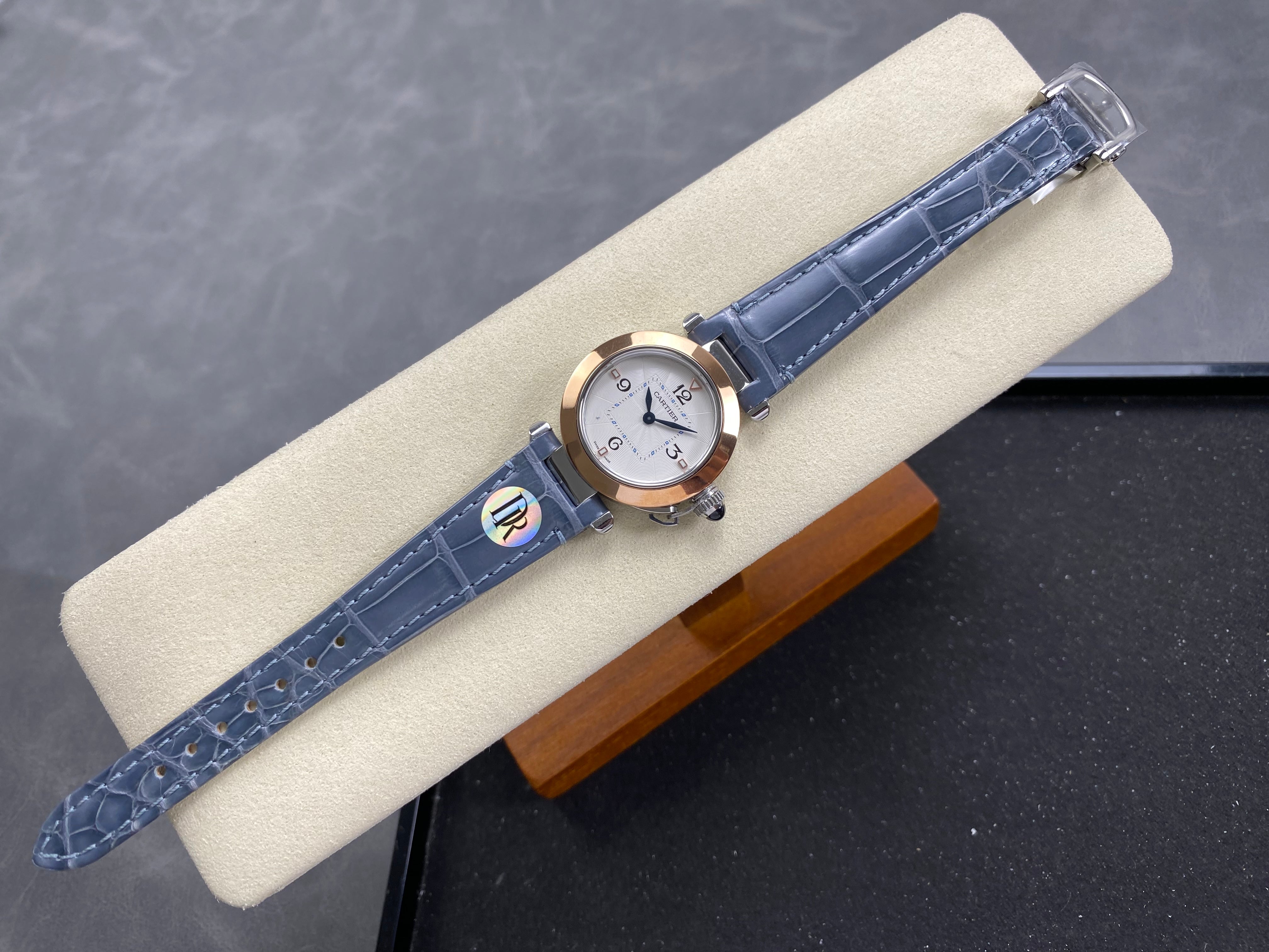 Cartier Pasha 30mm White Dial Pink Gold Case Leather