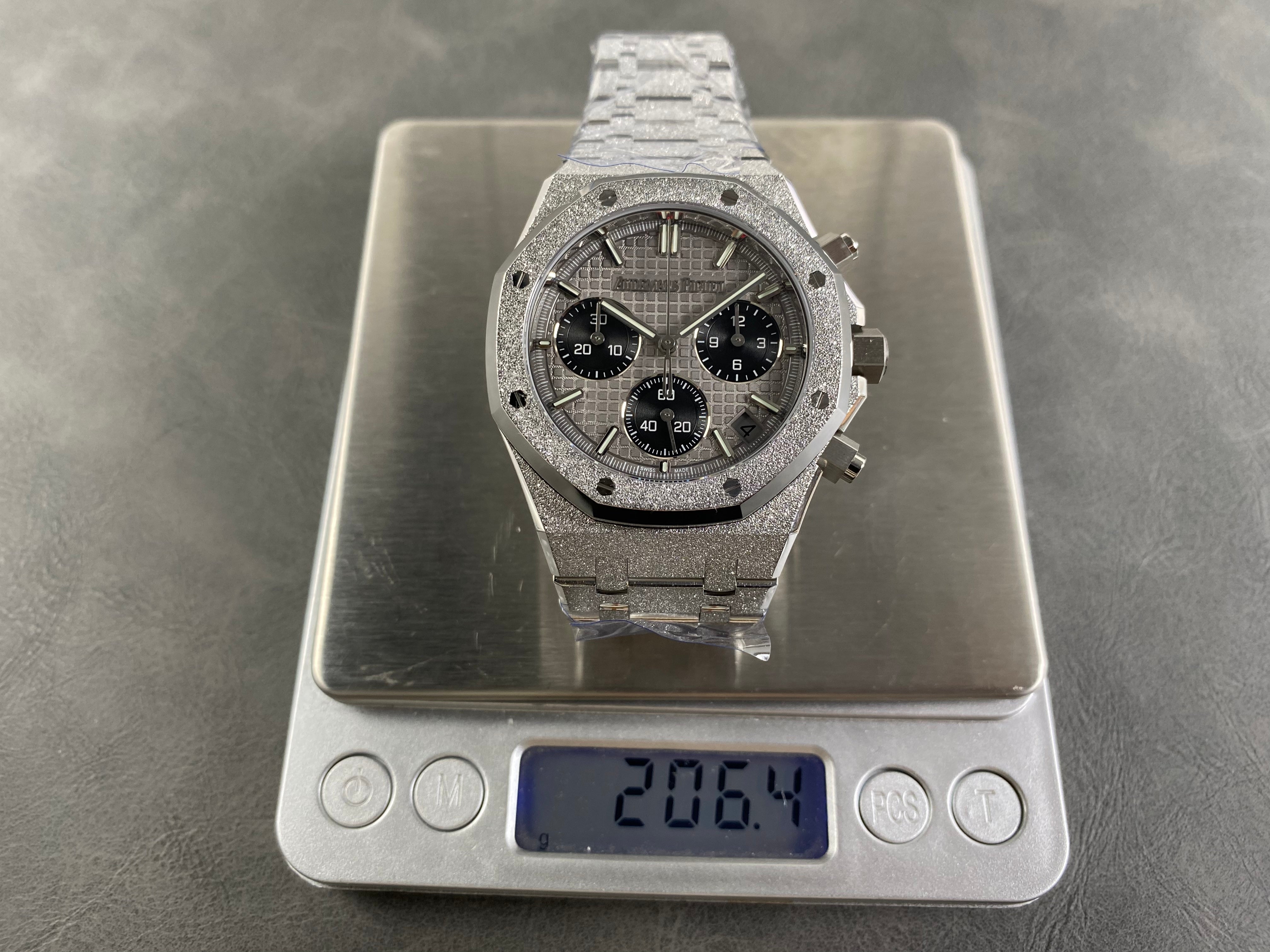 Audemars Piguet Royal Oak Chronograph 41mm Frosted Steel Case Grey Dial