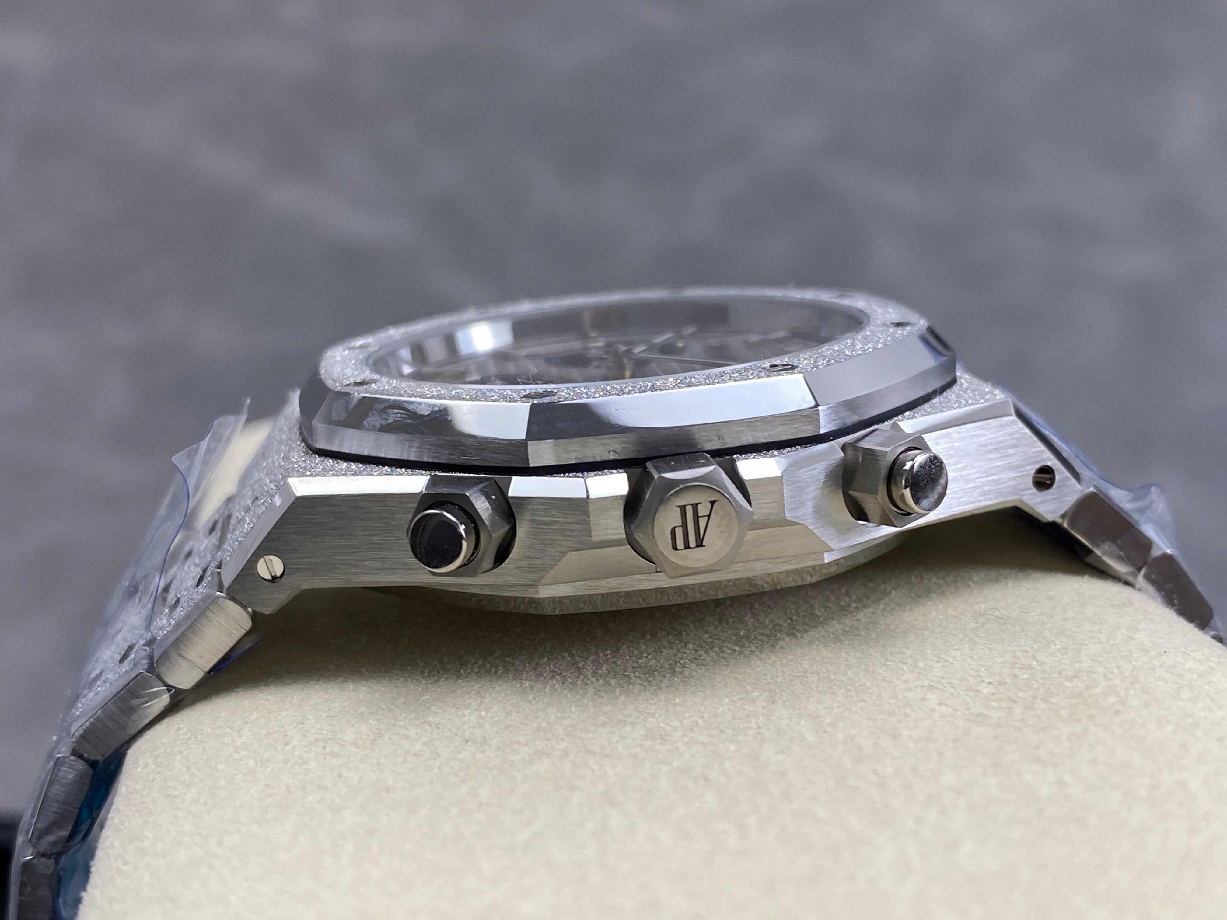 Audemars Piguet Royal Oak Chronograph 41mm Frosted Steel Case Grey Dial