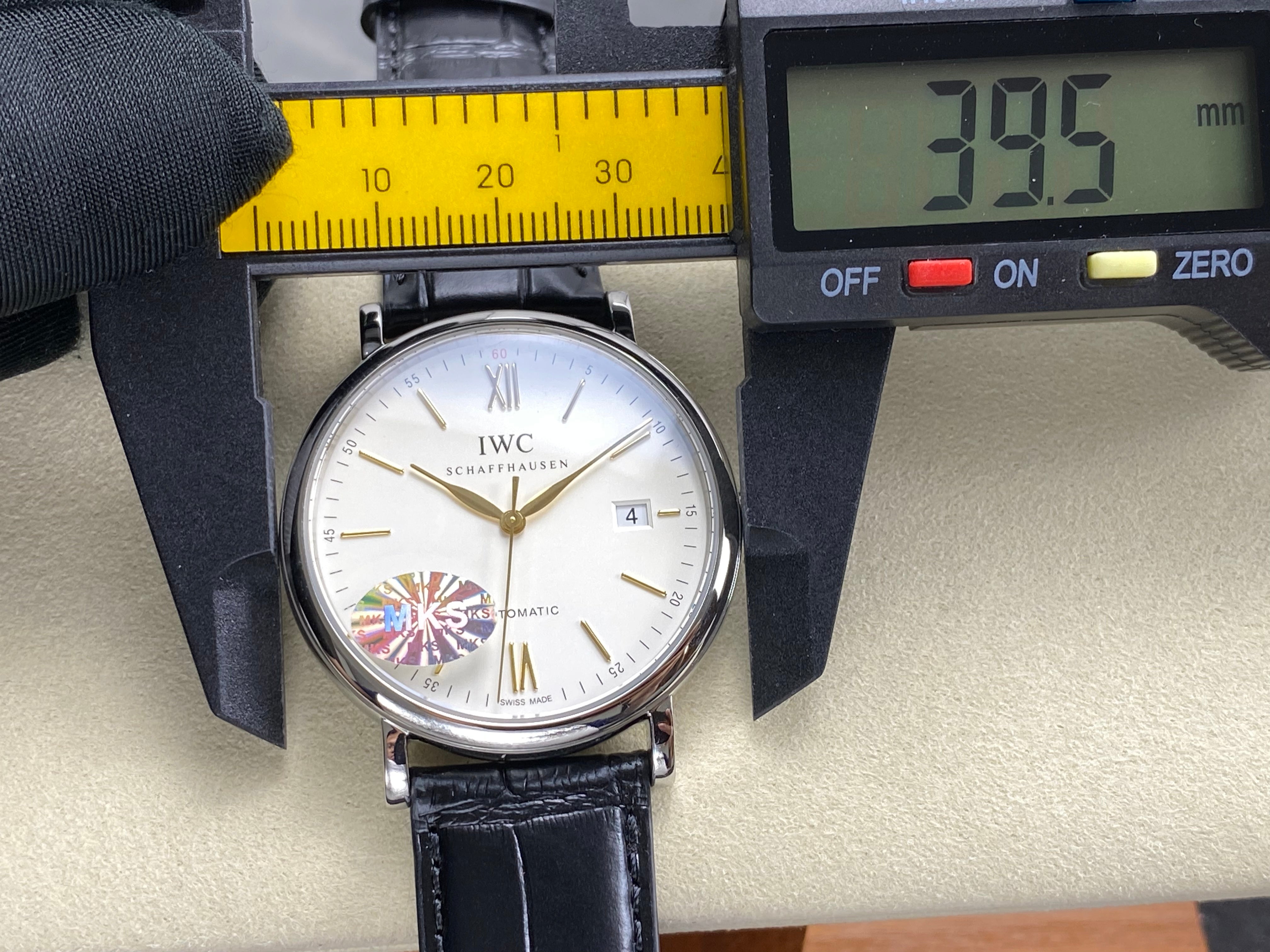 IWC Portofino 41mm Cream Dial Black Leather Strap