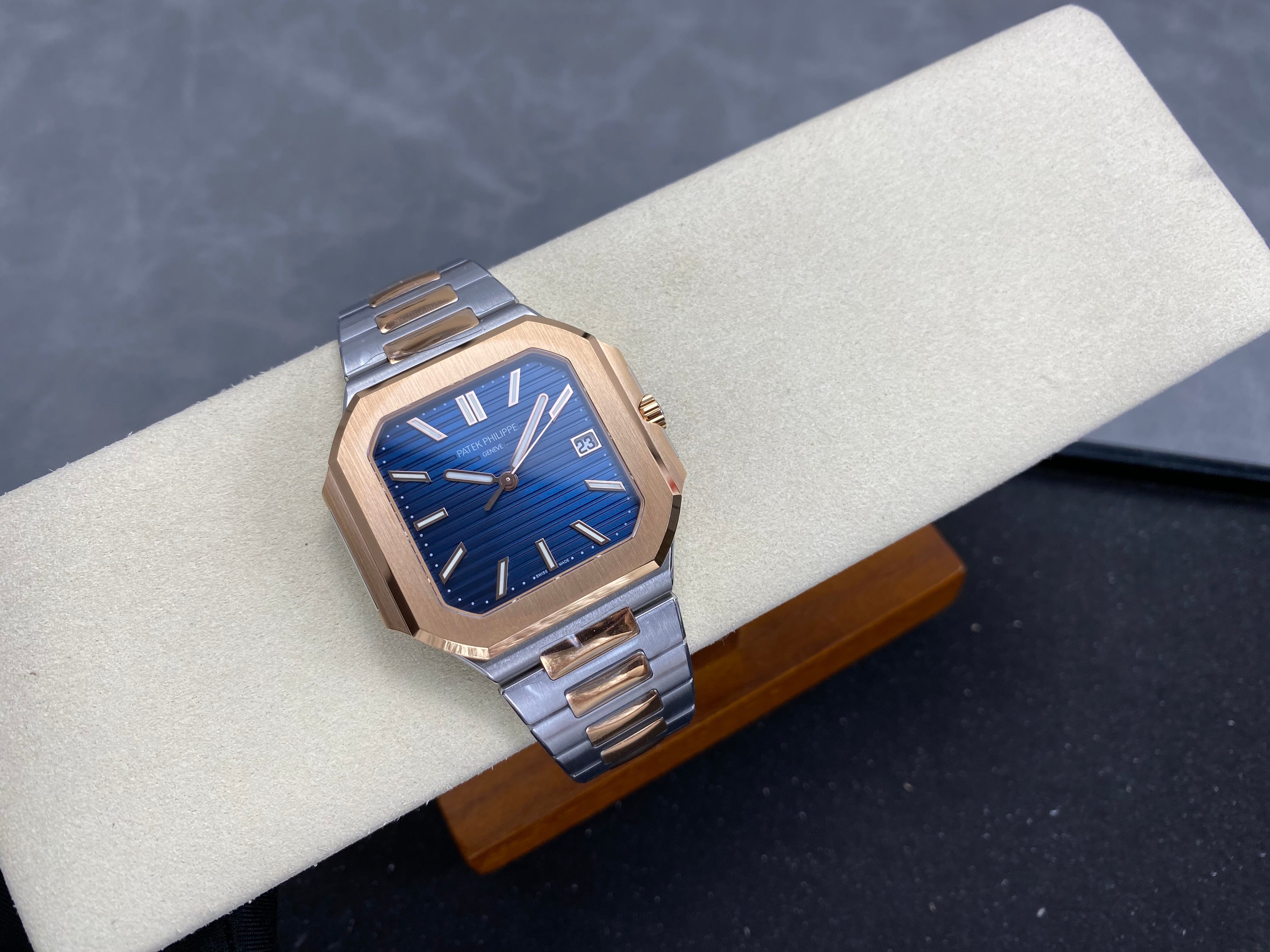 Patek Philippe Cubitus 45mm Blue Dial Steel/Rose Gold Case