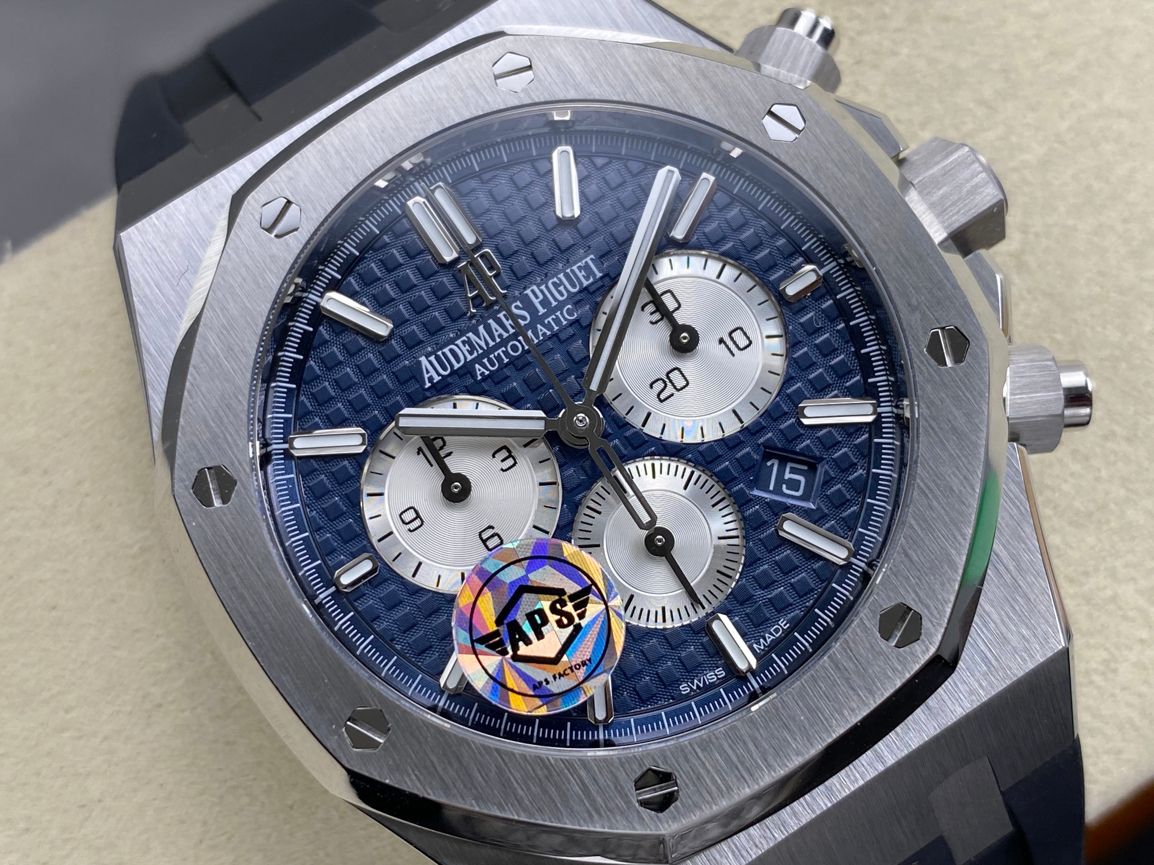 Audemars Piguet Royal Oak Chronograph 41mm Blue Dial Rubber Strap