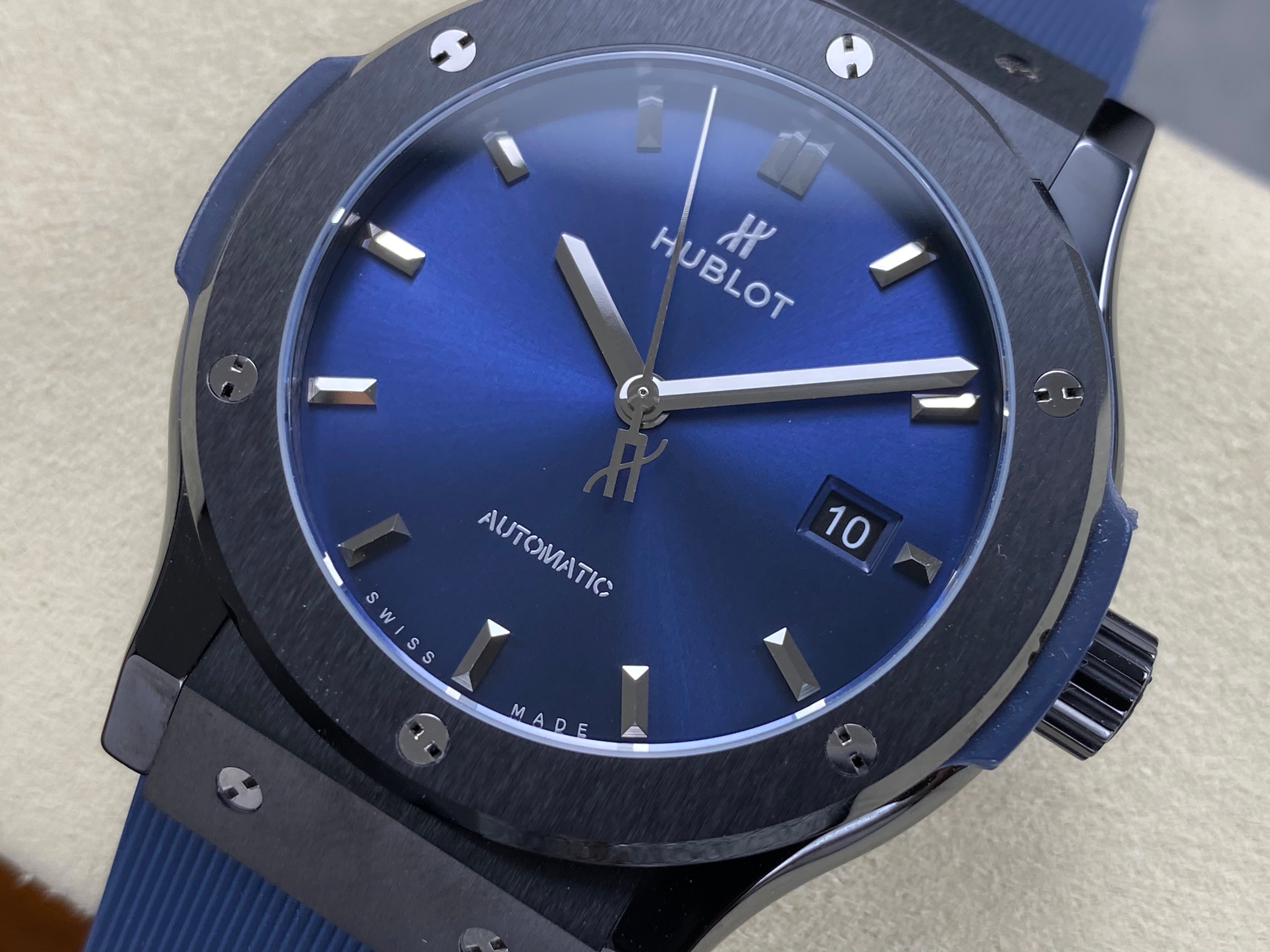 Hublot Classic Fusion Blue 42mm Blue Dial Rubber Strap