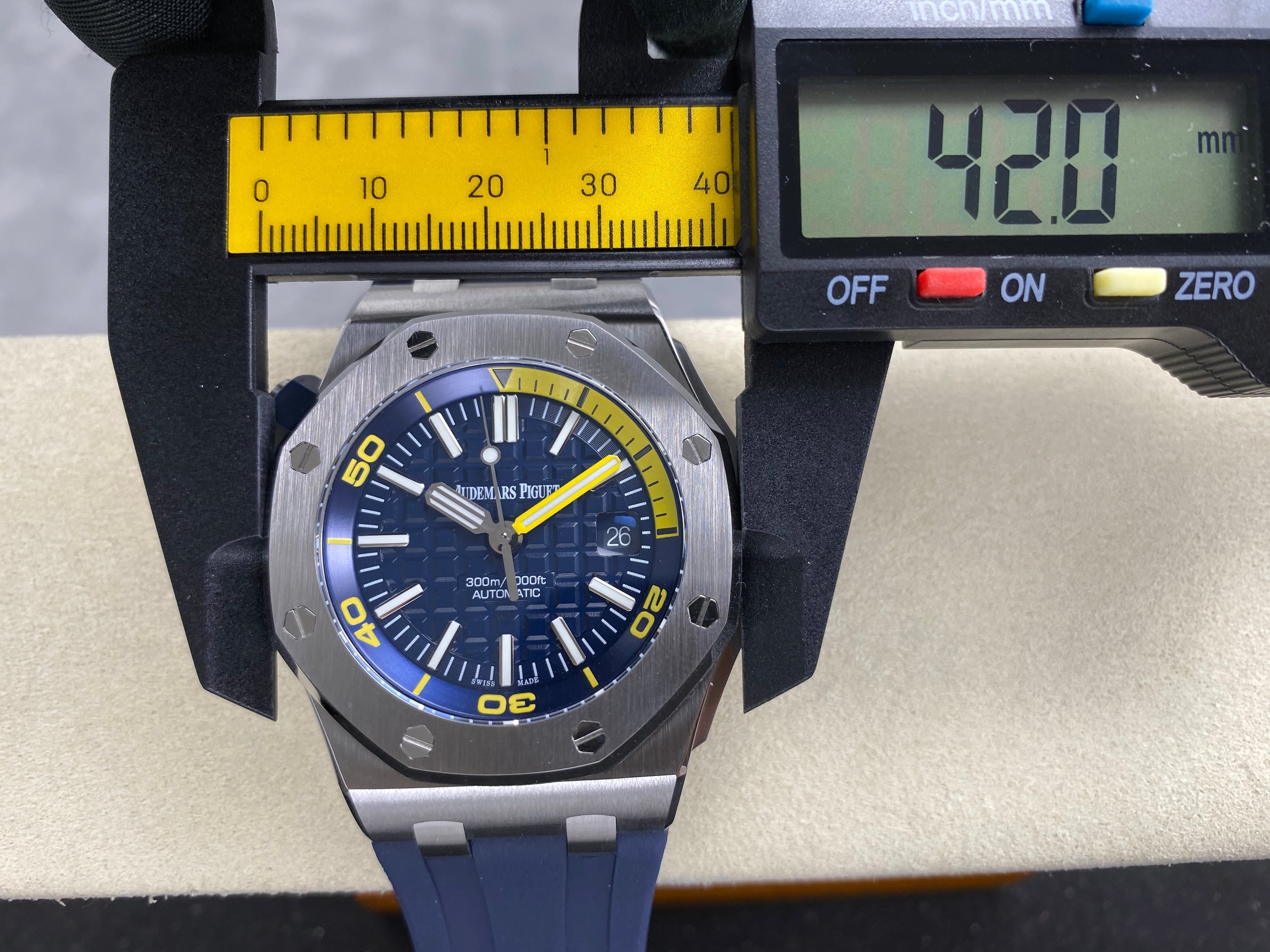Audemars Piguet Royal Oak Offshore Diver 42mm Blue Yellow Dial