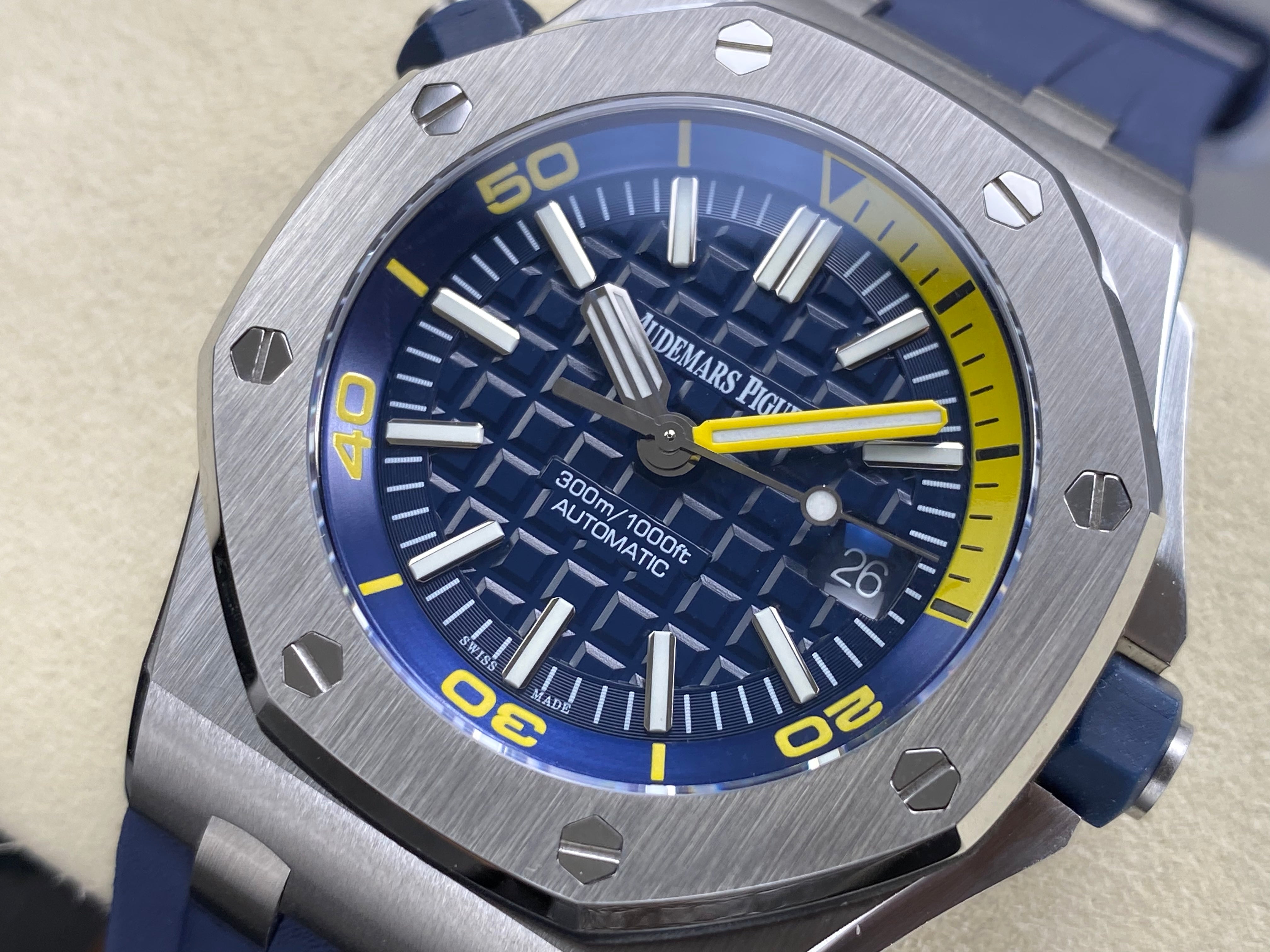Audemars Piguet Royal Oak Offshore Diver 42mm Blue Yellow Dial