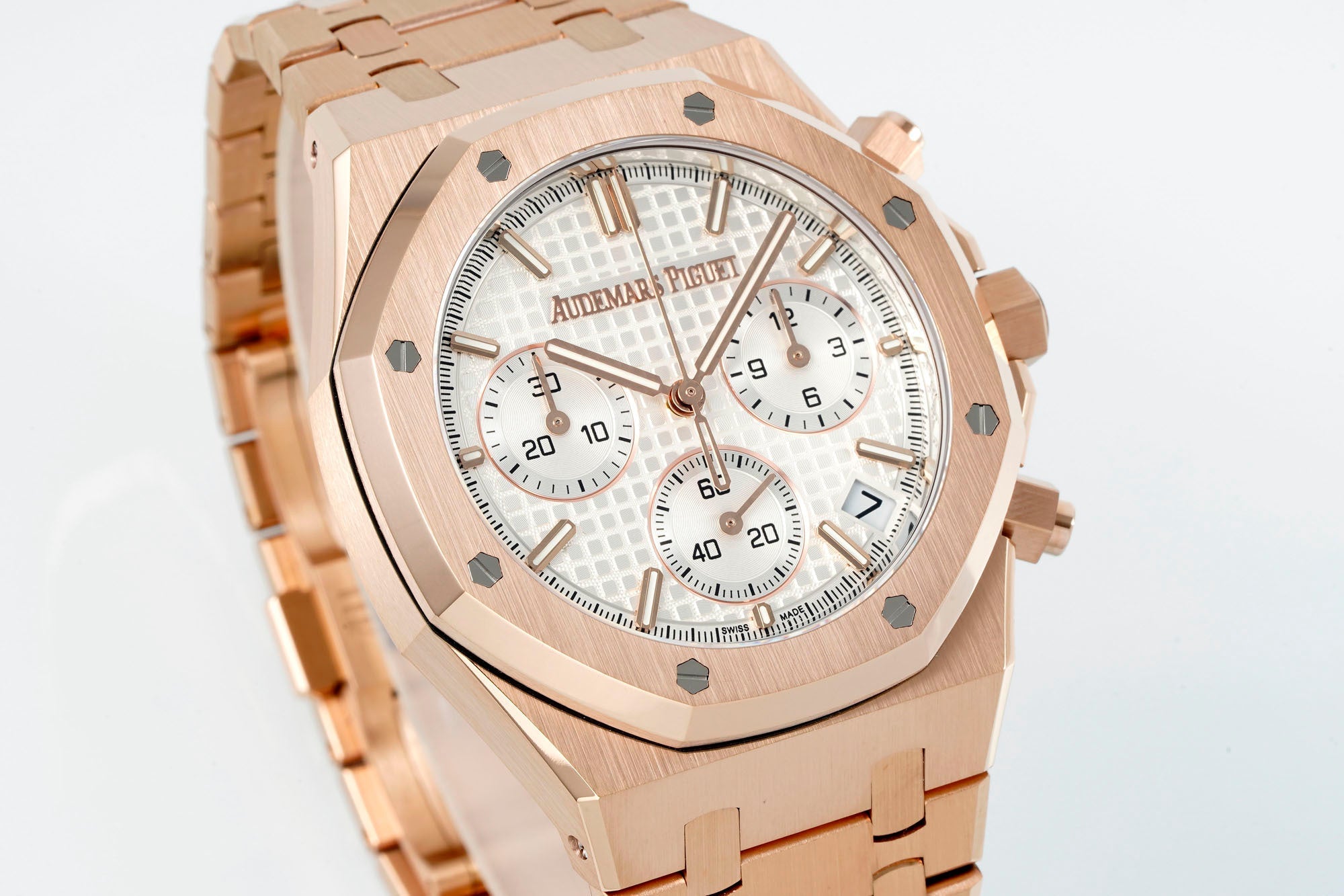 Audemars Piguet Royal Oak Chronograph 41mm Rose Gold White Dial