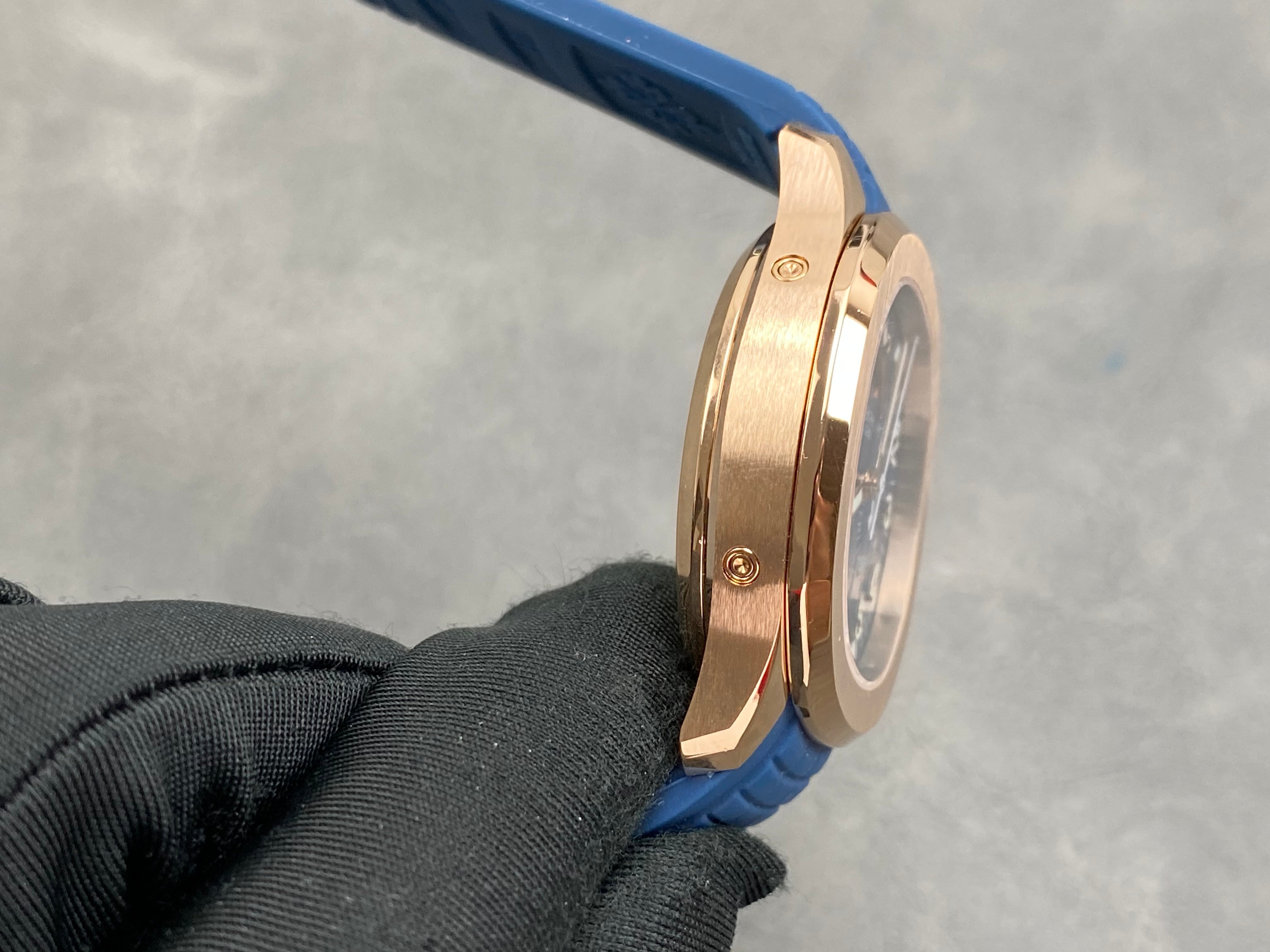 Patek Philippe Aquanaut Luce Annual Calendar 40mm Gold Case Blue Rubber Strap