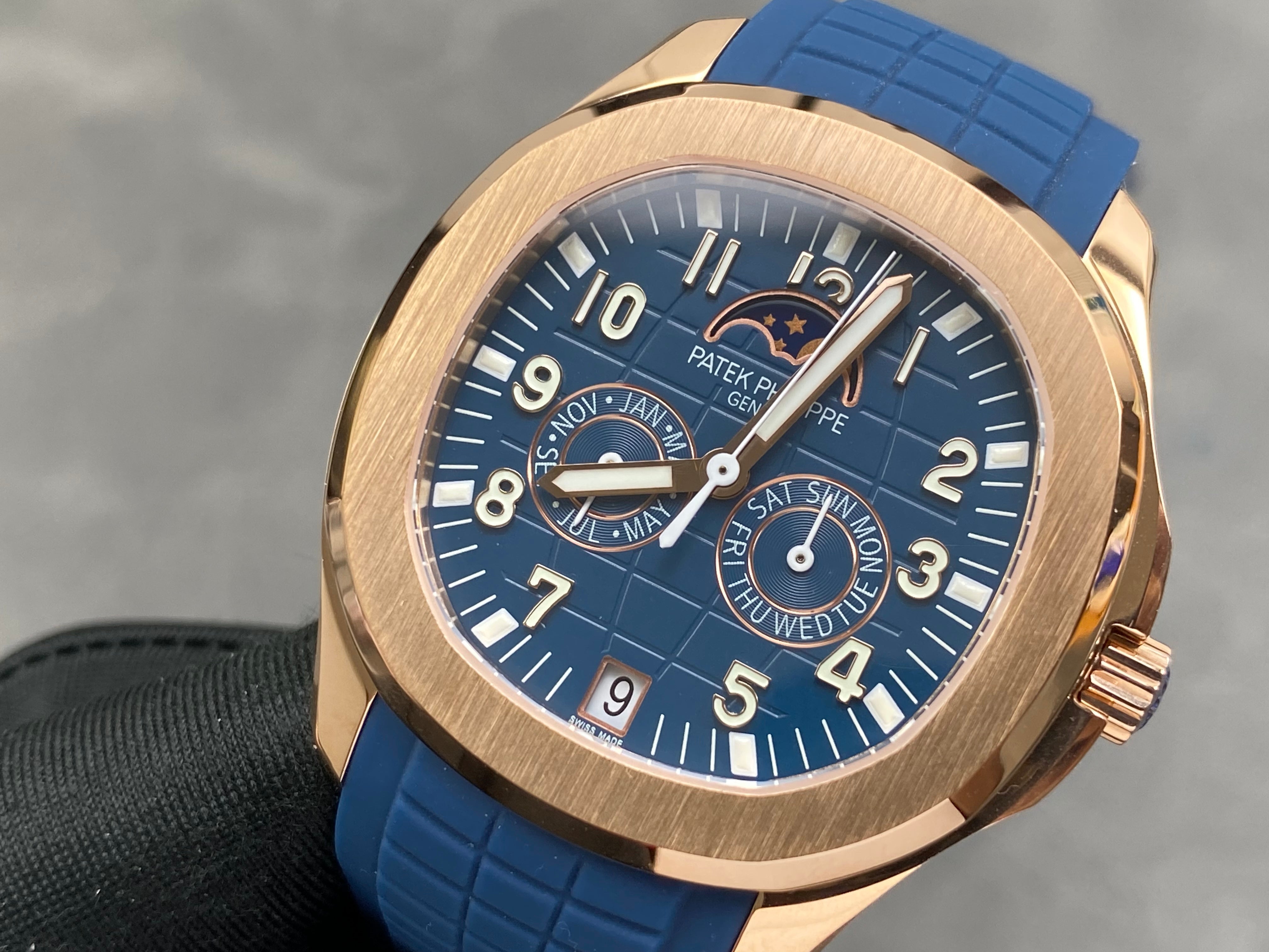 Patek Philippe Aquanaut Luce Annual Calendar 40mm Gold Case Blue Rubber Strap