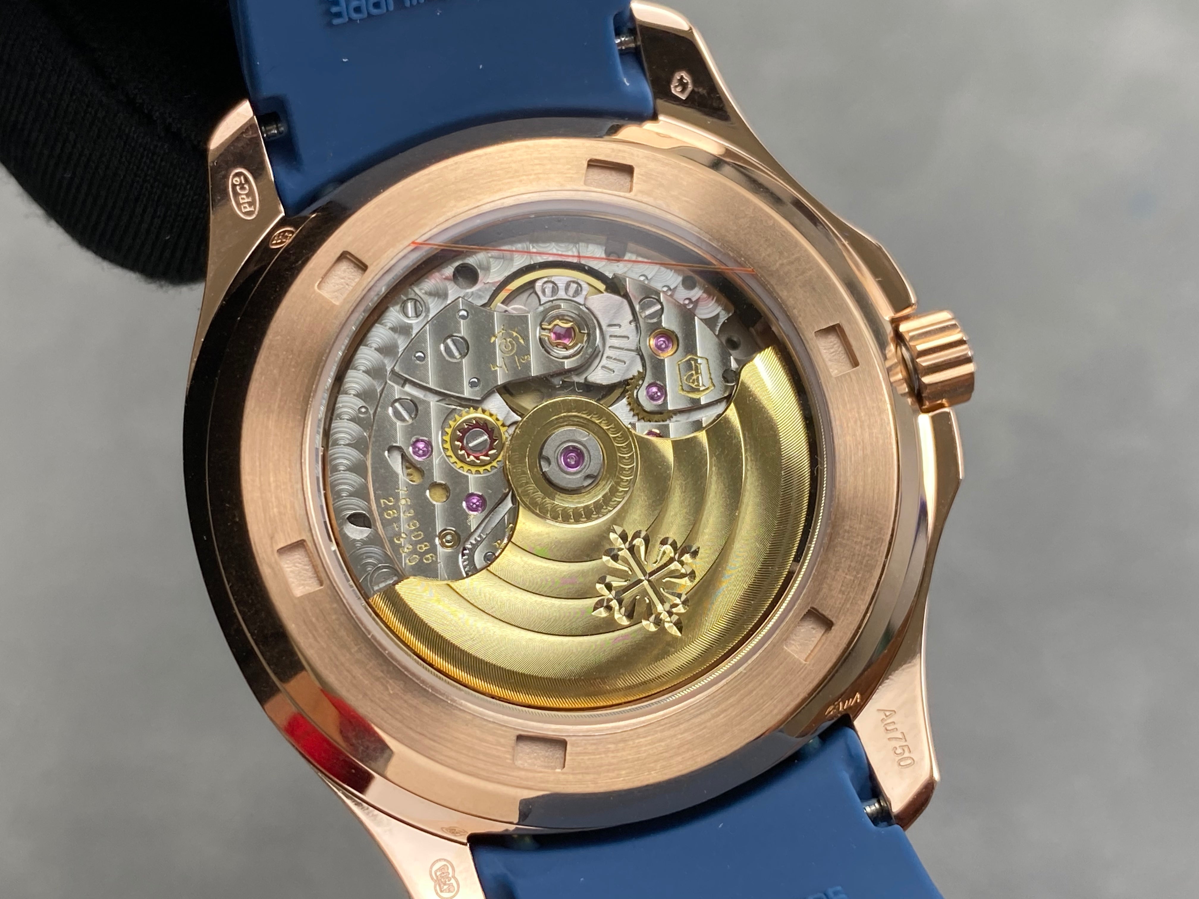 Patek Philippe Aquanaut Luce Annual Calendar 40mm Gold Case Blue Rubber Strap
