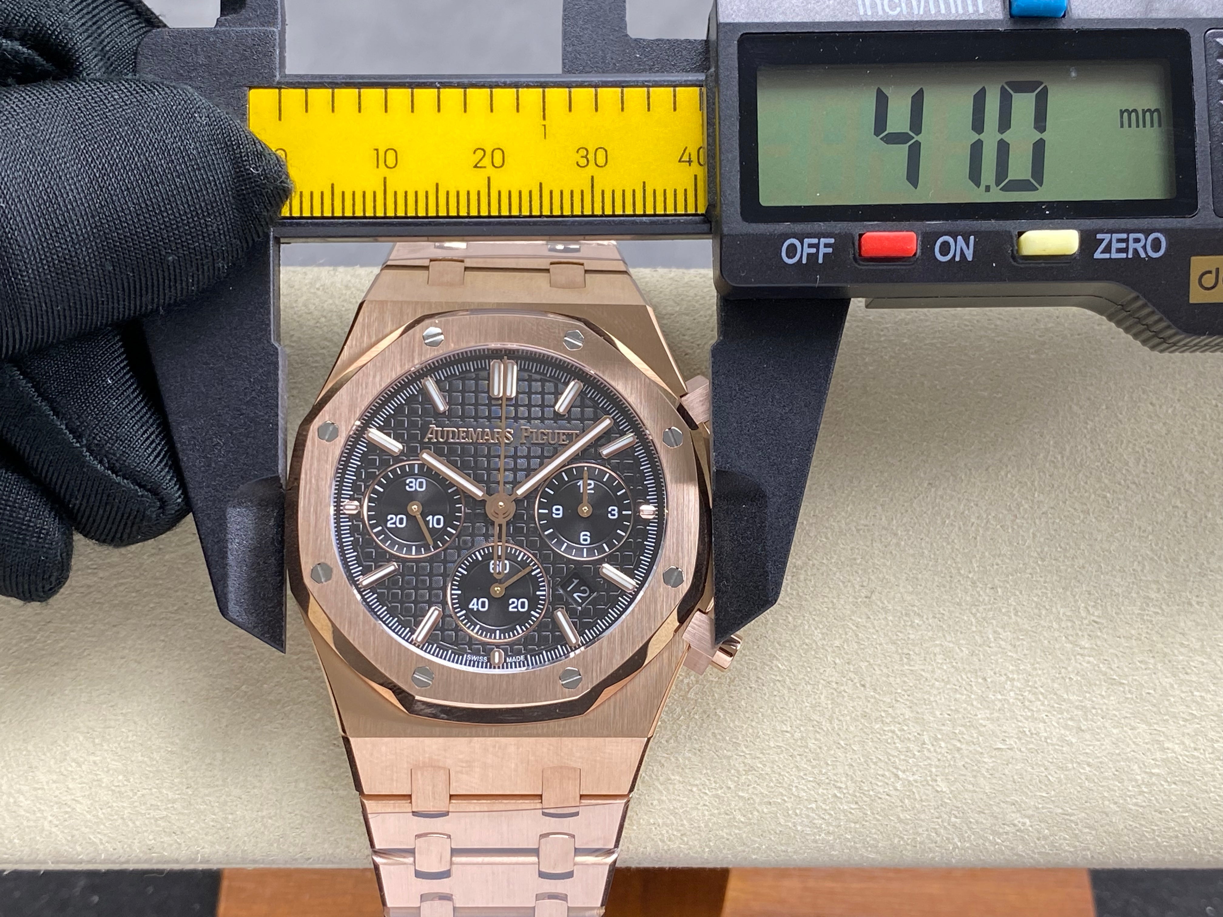 Audemars Piguet Royal Oak Chronograph Rose Gold Black Dial