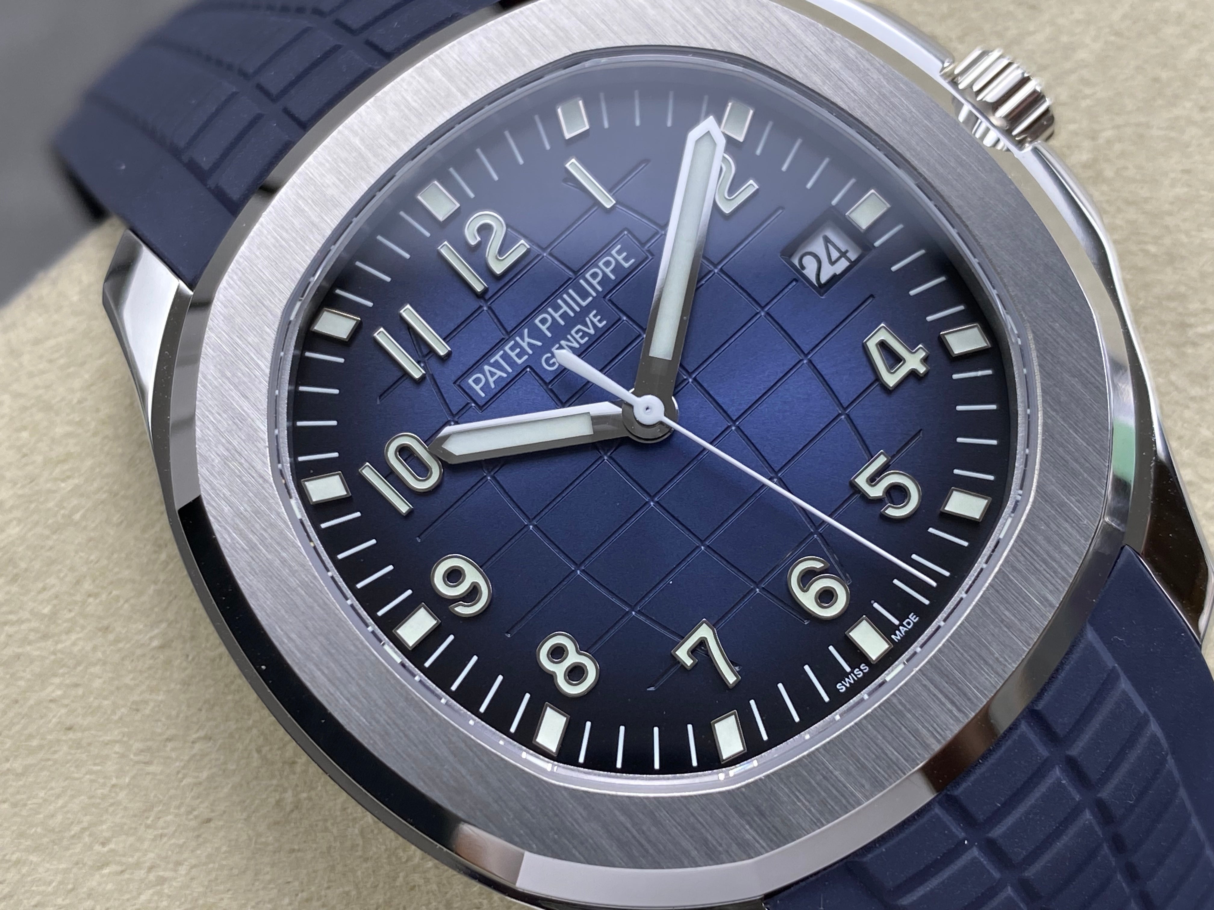 Patek Philippe Aquanaut 42mm Blue Dial Blue Rubber Strap