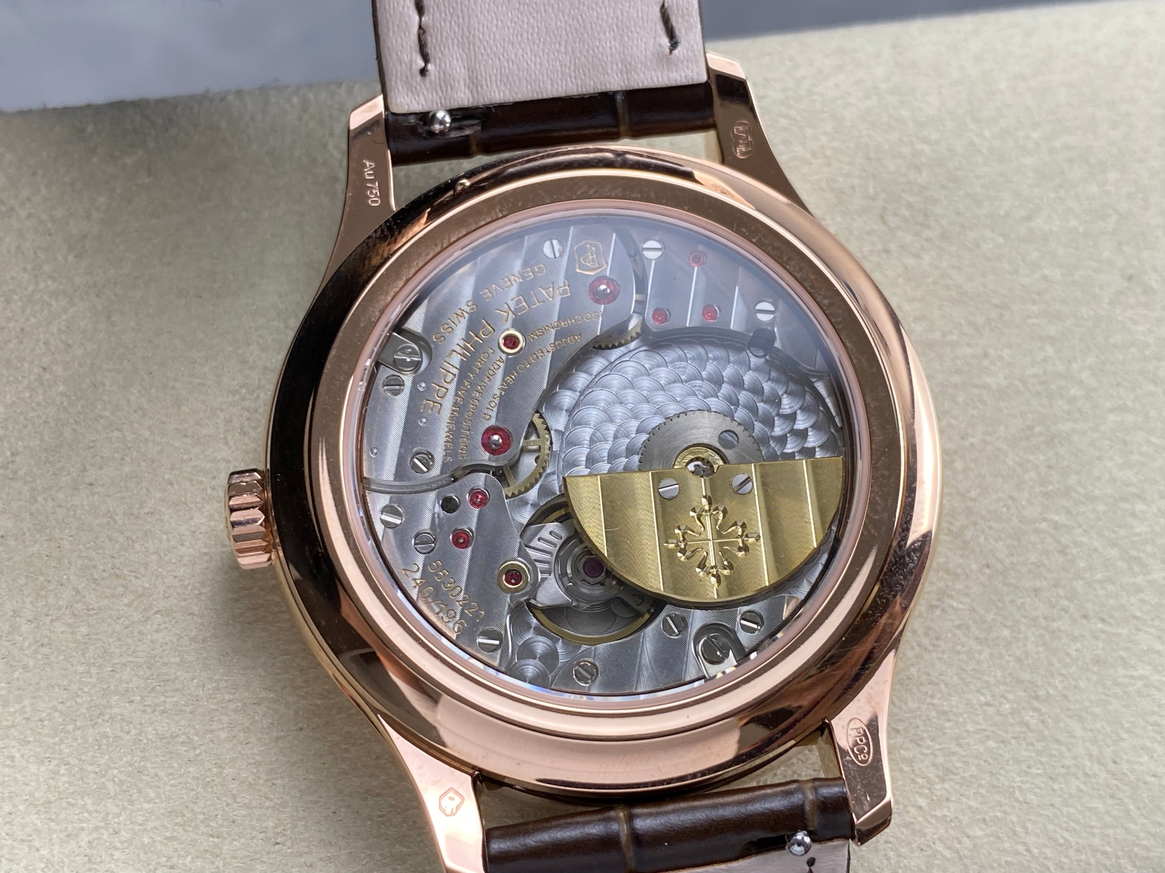 Patek Philippe Perpetual Calendar 39mm Rose Gold Case Brown Leather Strap