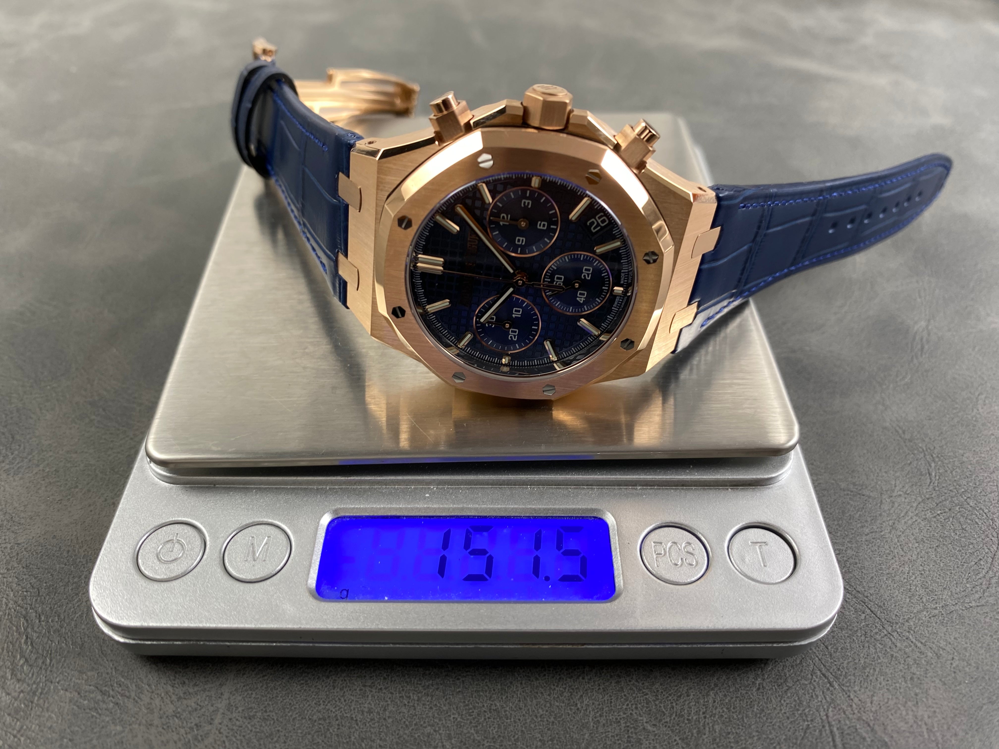 Audemars Piguet Royal Oak Chronograph 41mm Rose Gold Blue Dial