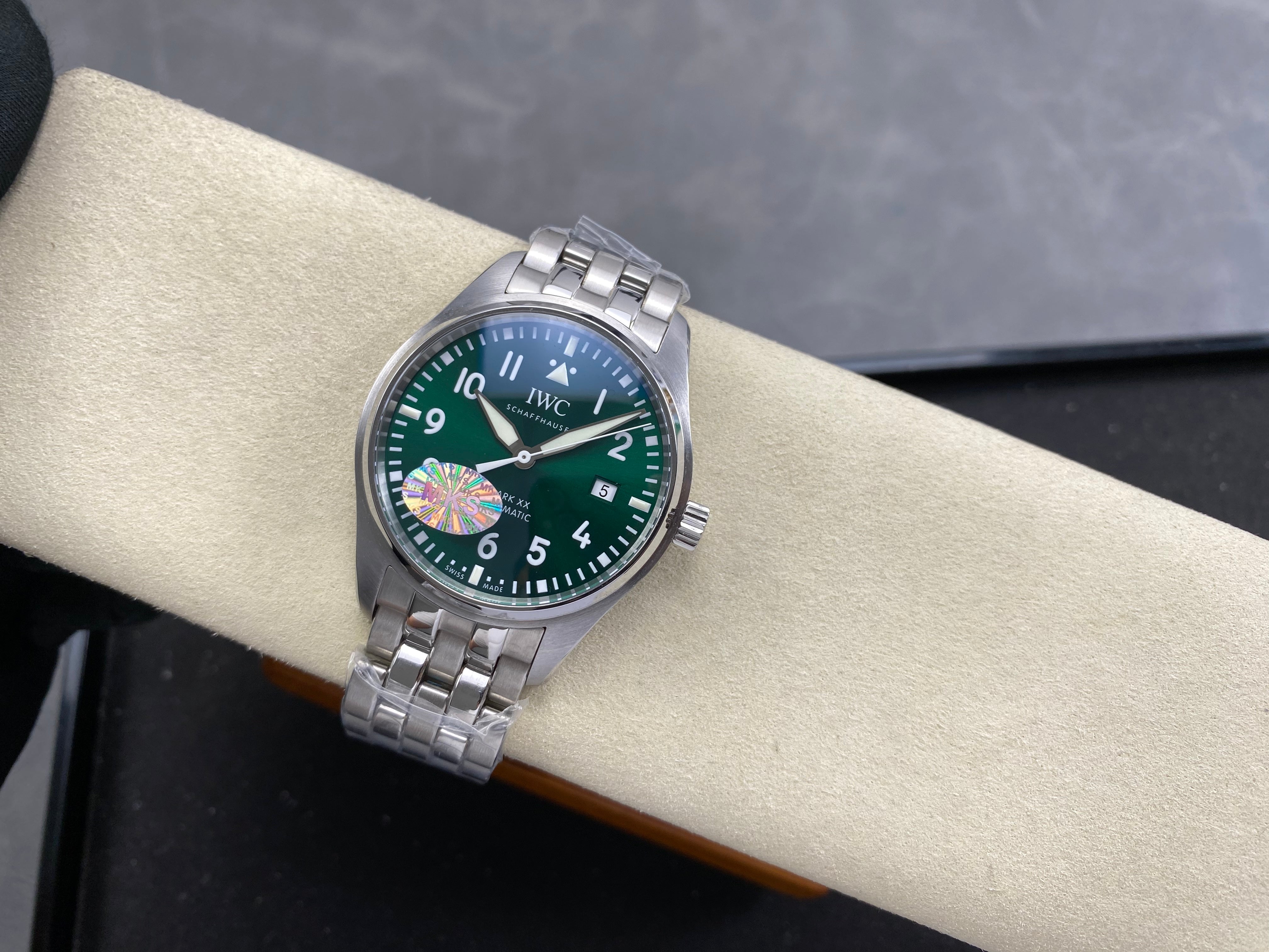 IWC Pilot's Mark XX 40mm Green Dial Steel Case