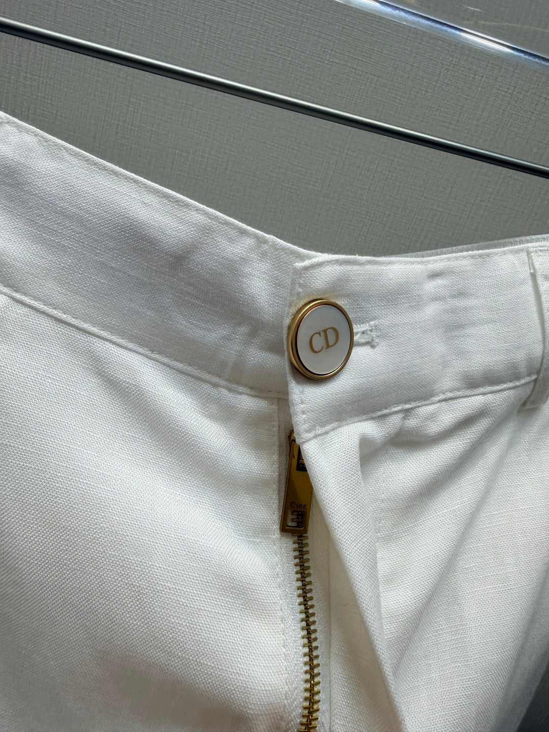 Dior 2026 Straight Trousers White Linen 628305