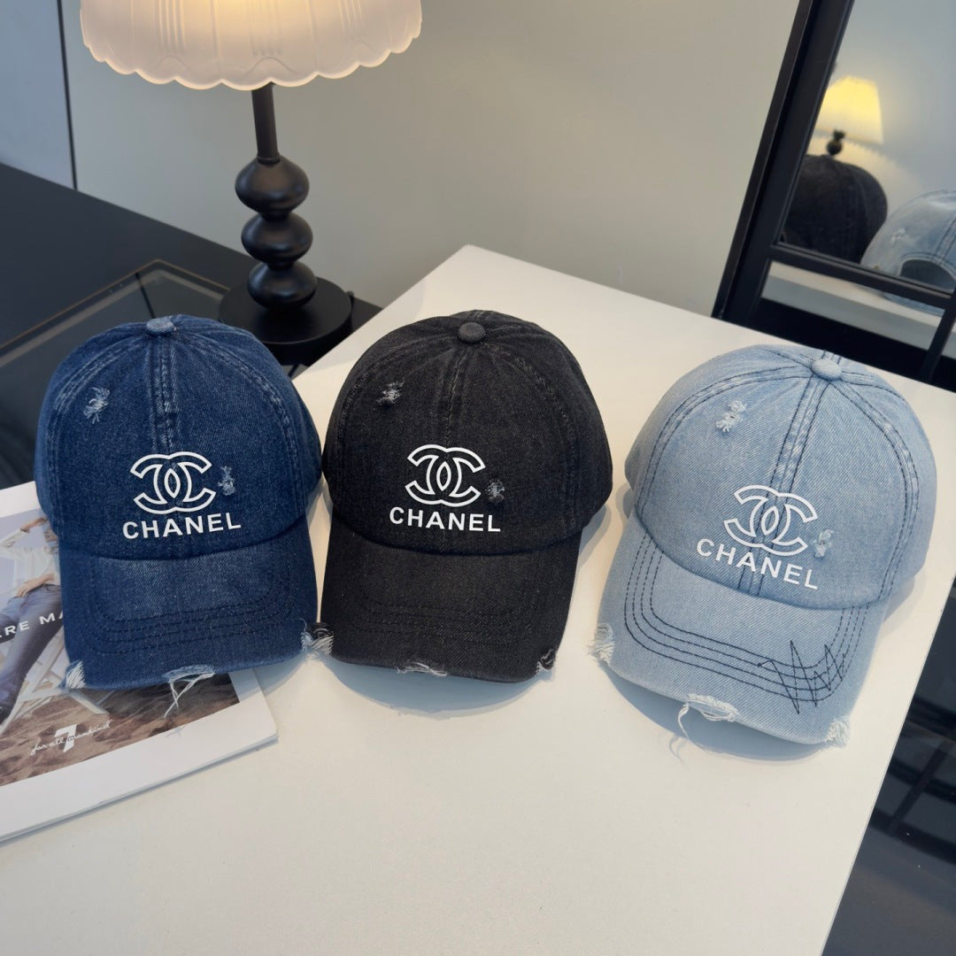 Chanel Baseball Cap Denim Cotton 343547