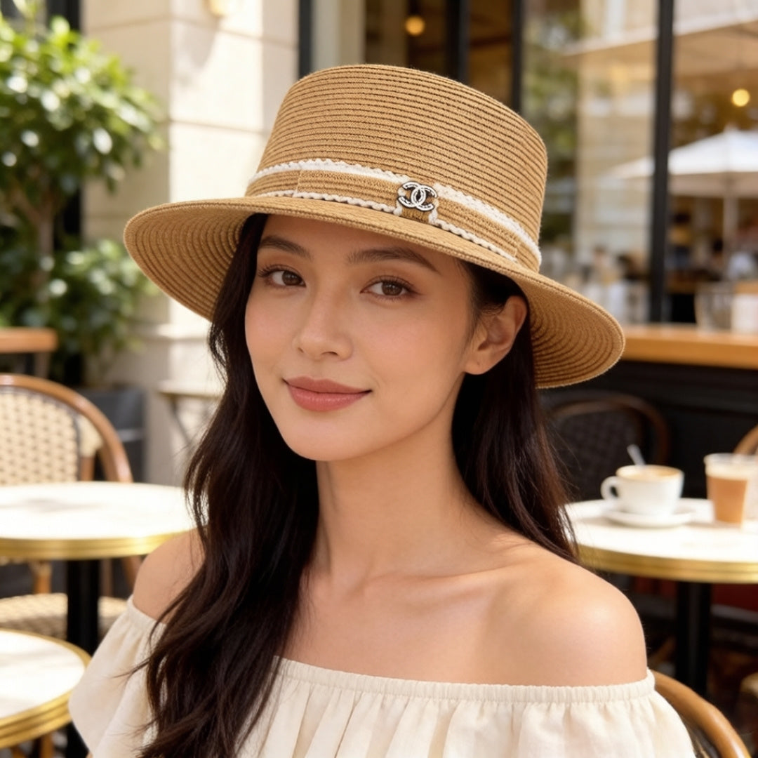 Chanel Flat-top Straw Hat 360773