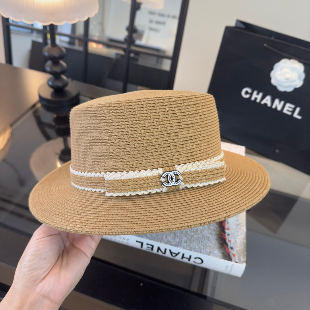 Chanel Flat-top Straw Hat 360773