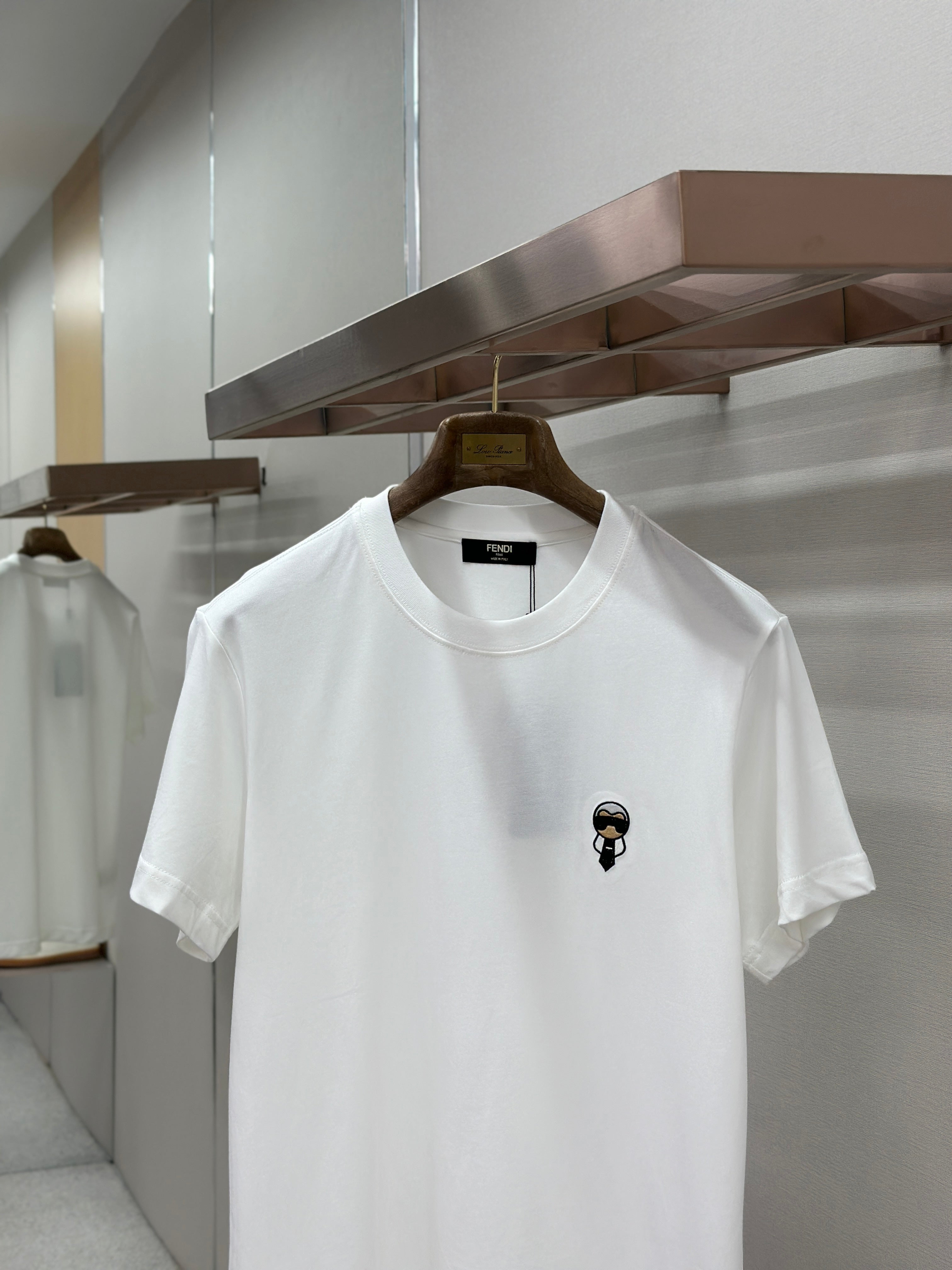 Fendi 2026 Men's Short-Sleeve T-Shirt White Cotton 824659