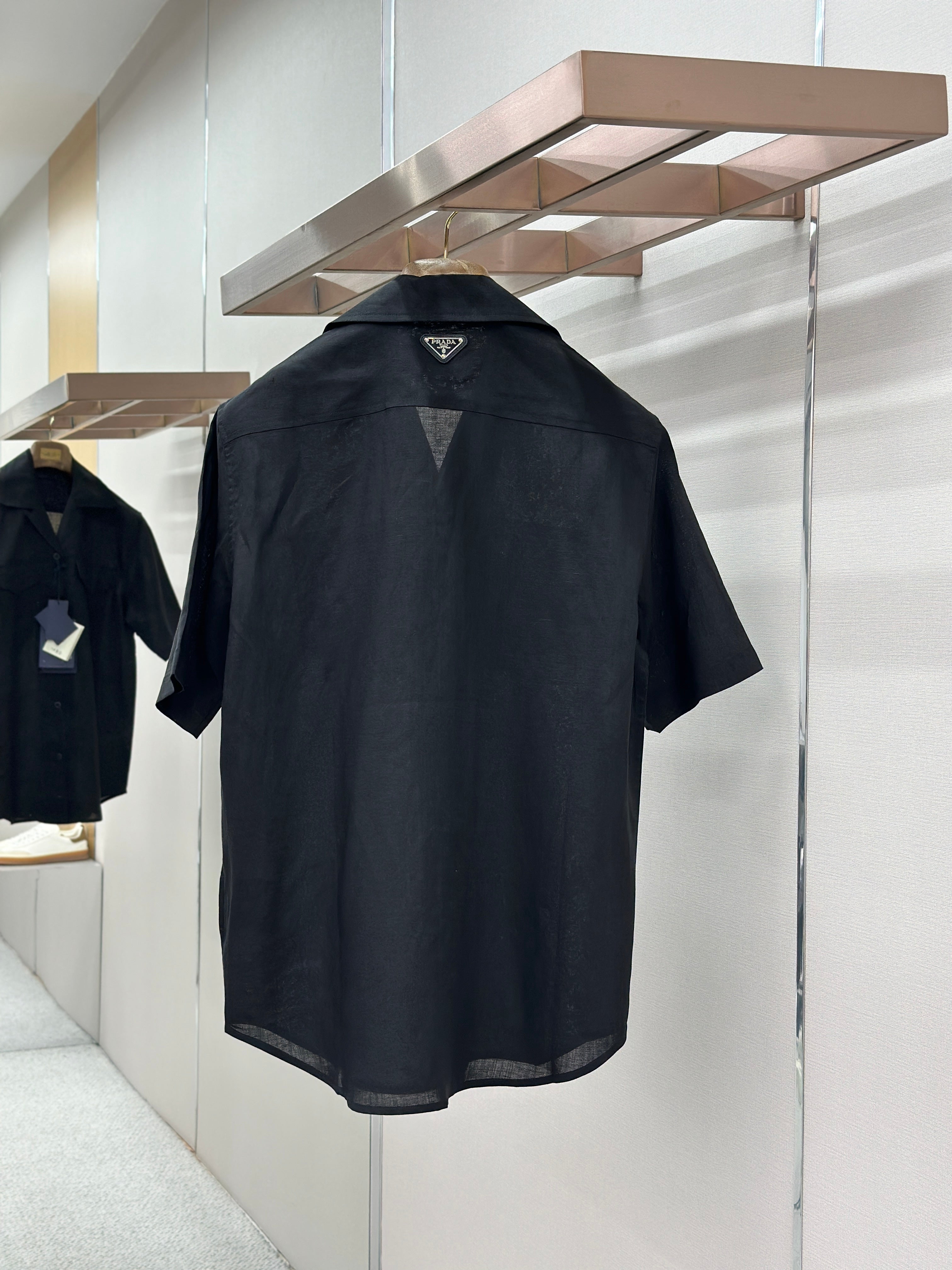 PRA 2026 Men's  Linen Short-Sleeve T-Shirt Black Fabric 917702