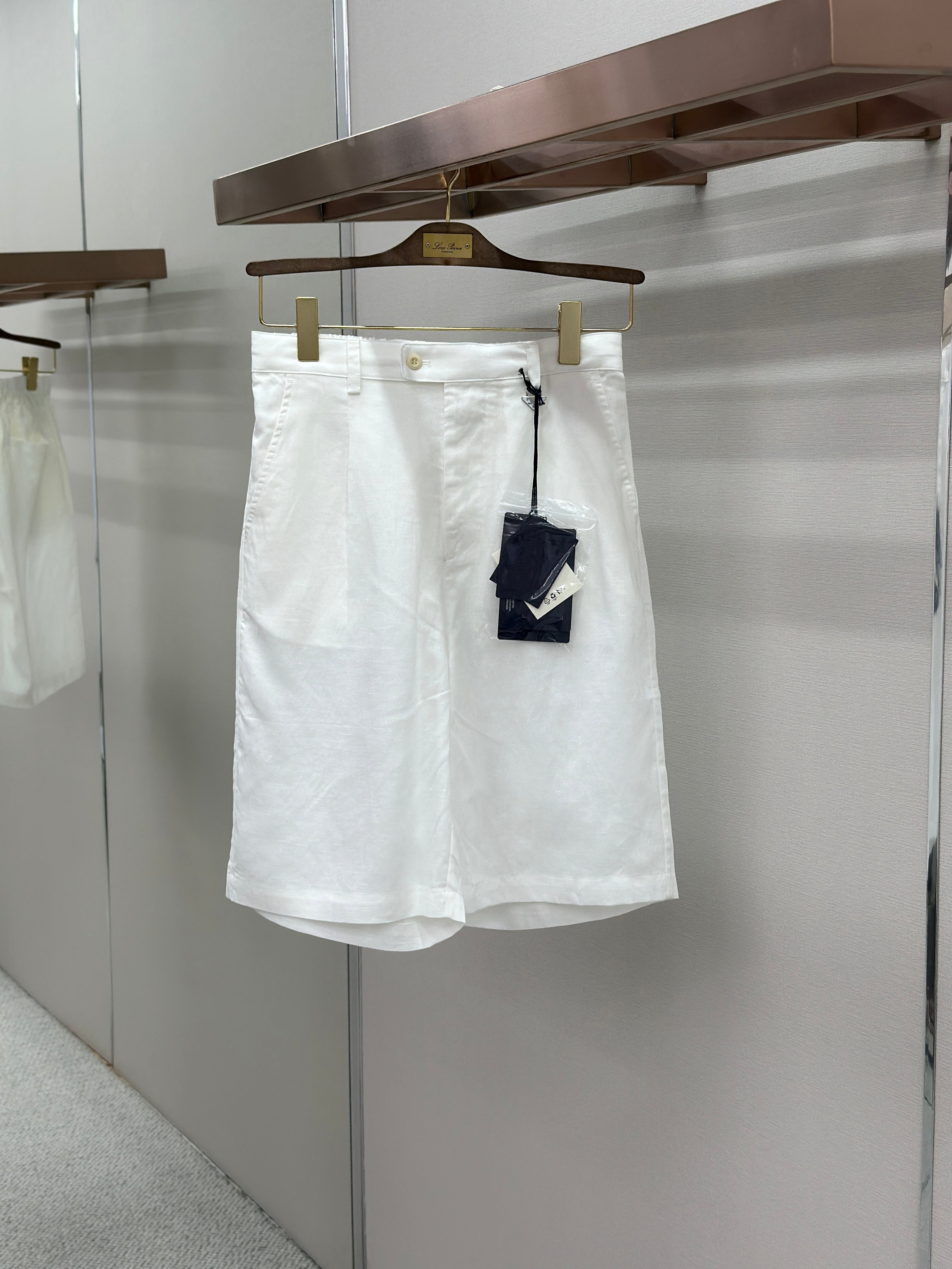 PRA 2026 Men's Linen Shorts White Fabric 917701