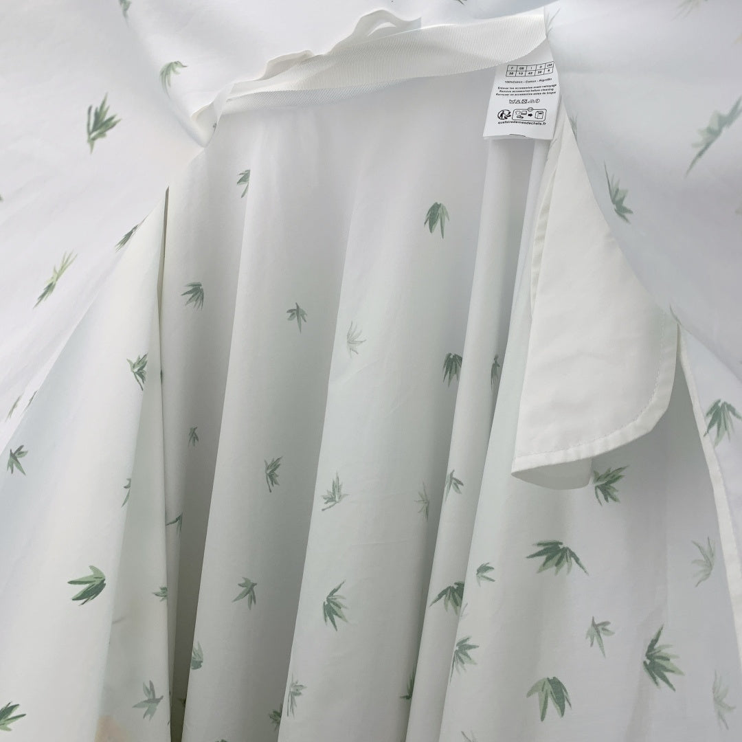 Dior 2026 Floral Print Midi Skirt White Yellow Cotton 395722