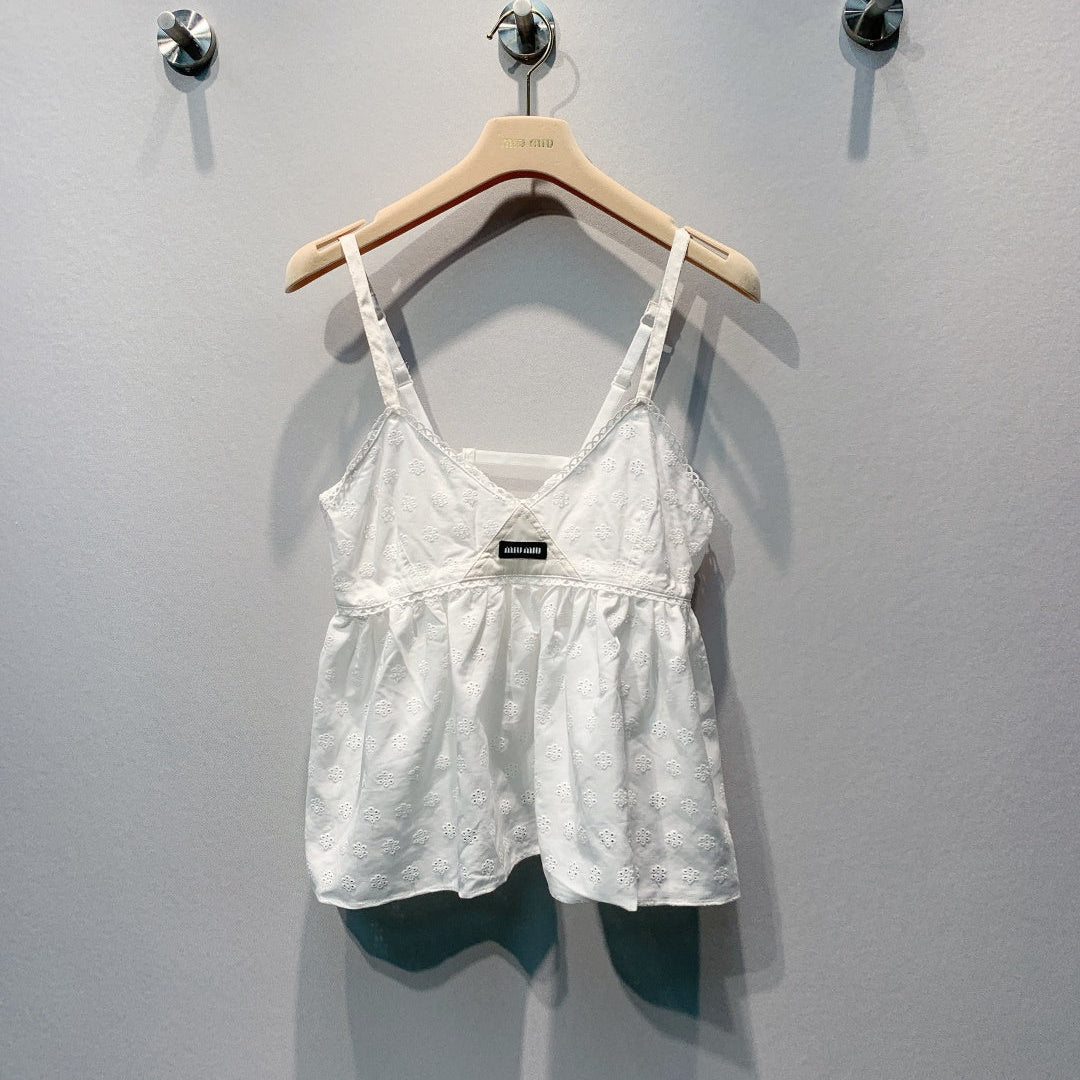 MiuMiu 2026 Tank Top White Cotton 400379
