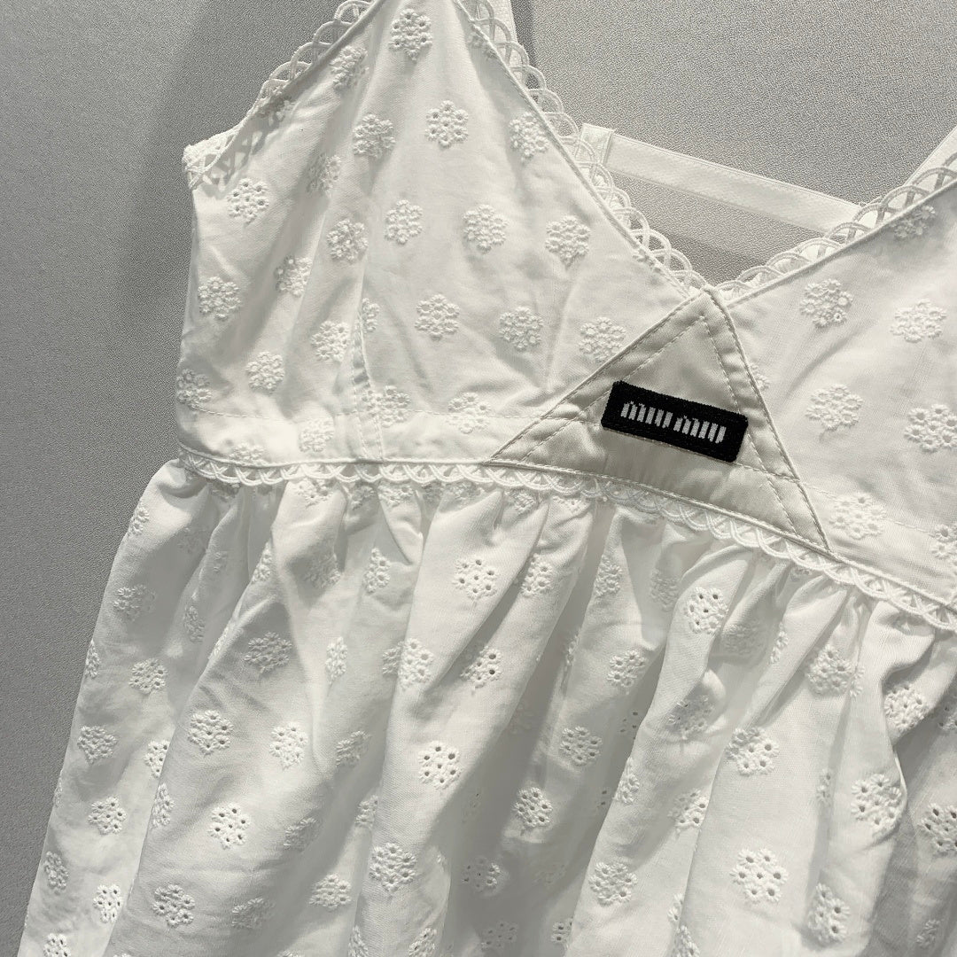 MiuMiu 2026 Tank Top White Cotton 400379