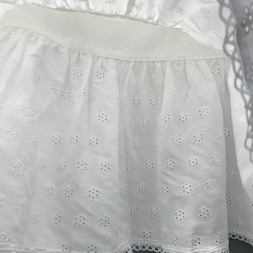 MiuMiu 2026 White Lace Mini Skirt 400393