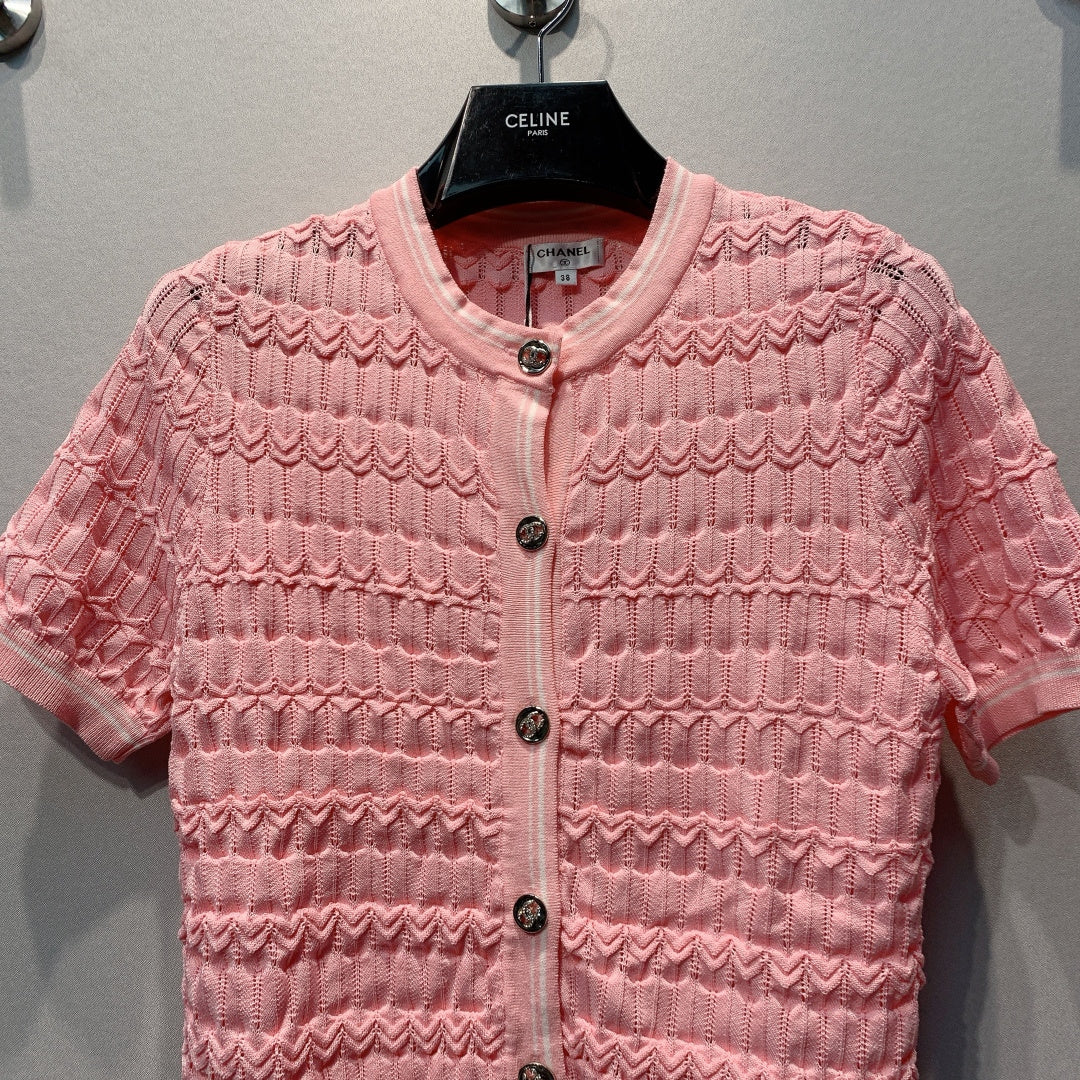 Chanel 2026 Openwork Knit Sweater Cardigan 402075