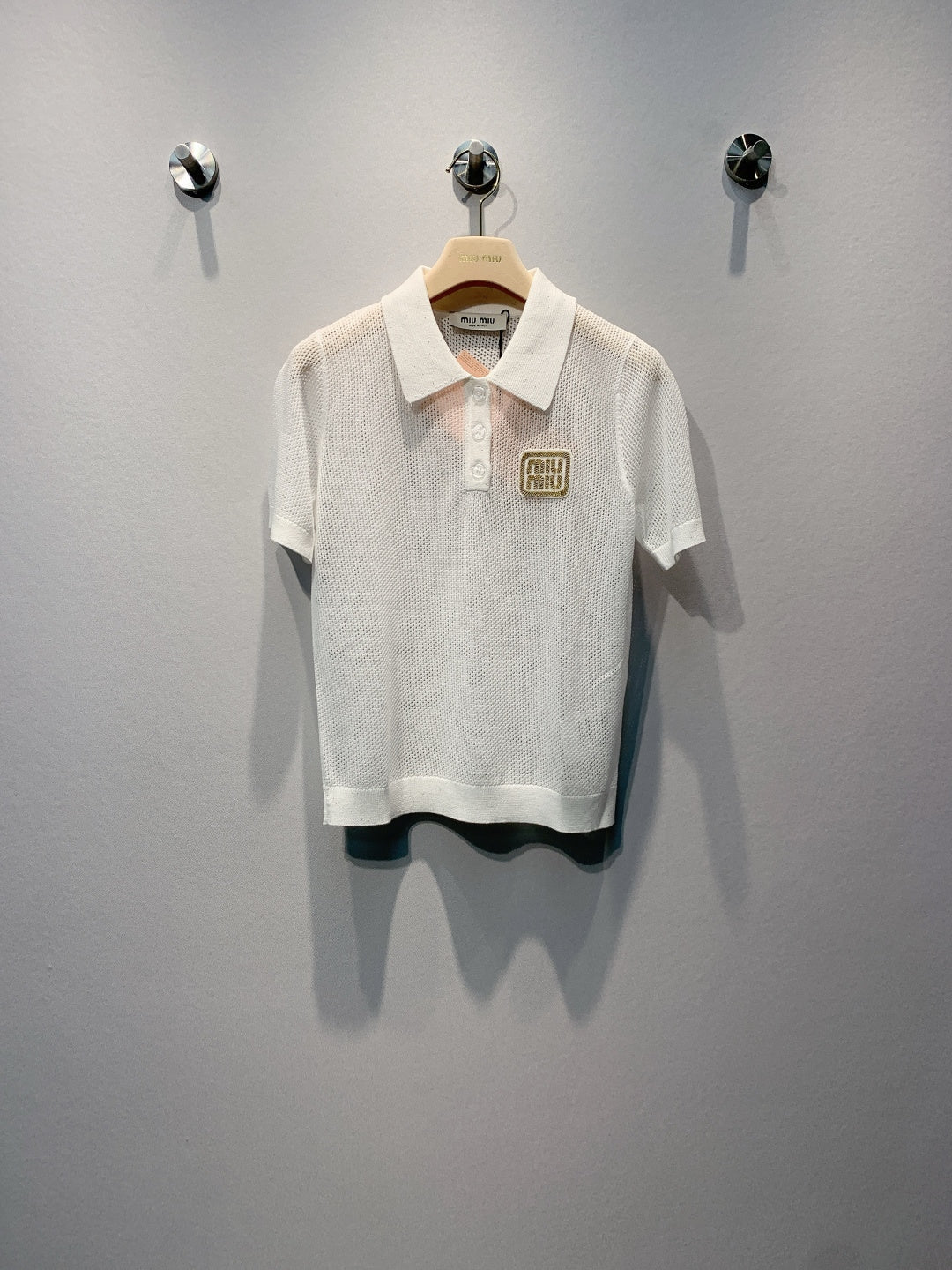 MiuMiu 2026  Mesh Polo Shirt Tencel 648090