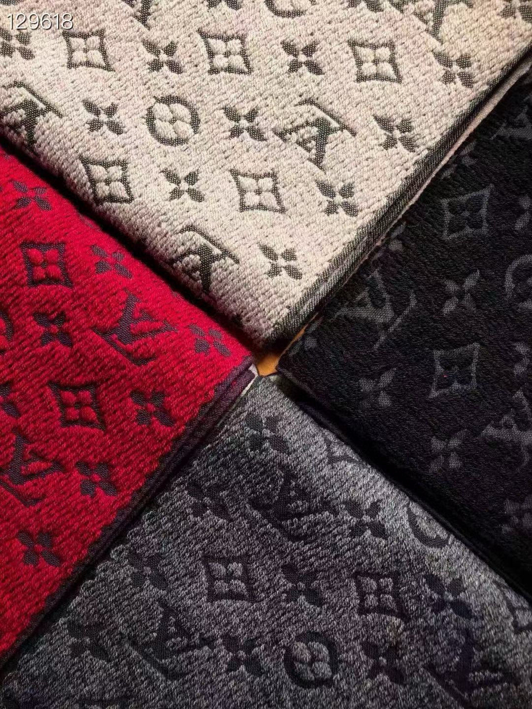 LV Scarf 180cm Black Cashmere 973412