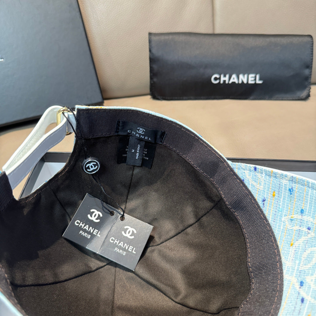 Chanel Baseball Cap Denim Cotton 343796