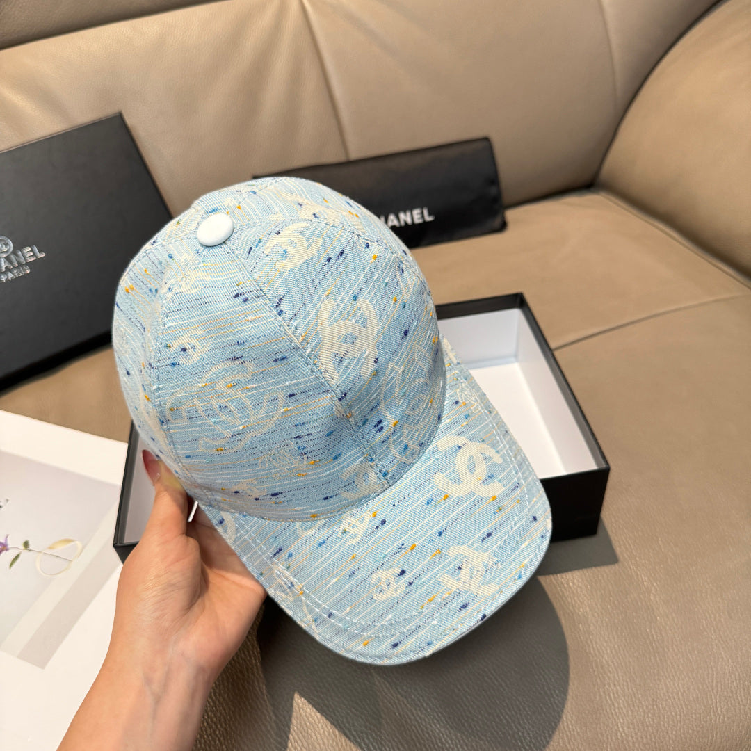 Chanel Baseball Cap Denim Cotton 343796