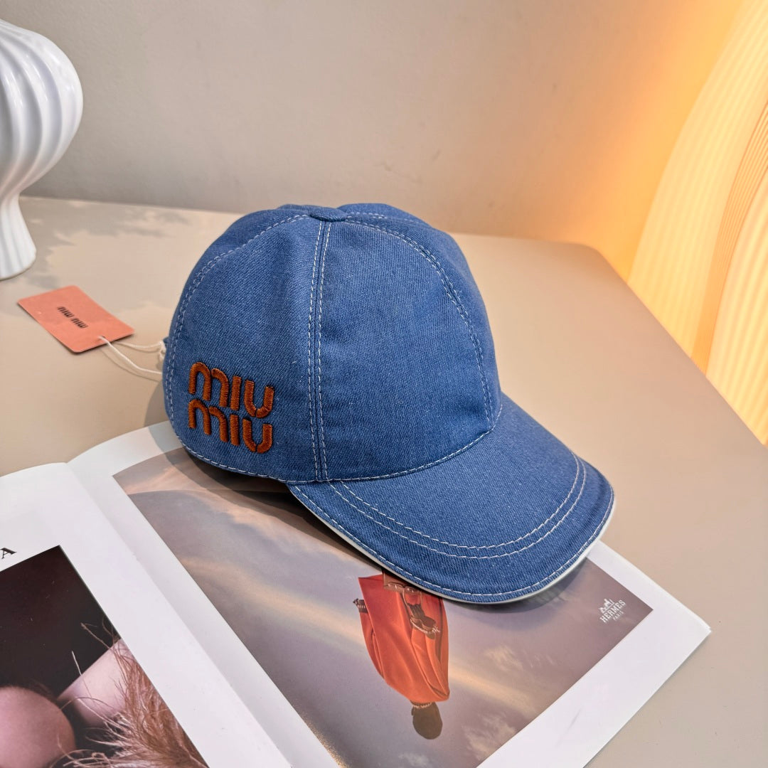 Miumiu Baseball Cap Denim Cotton 343799