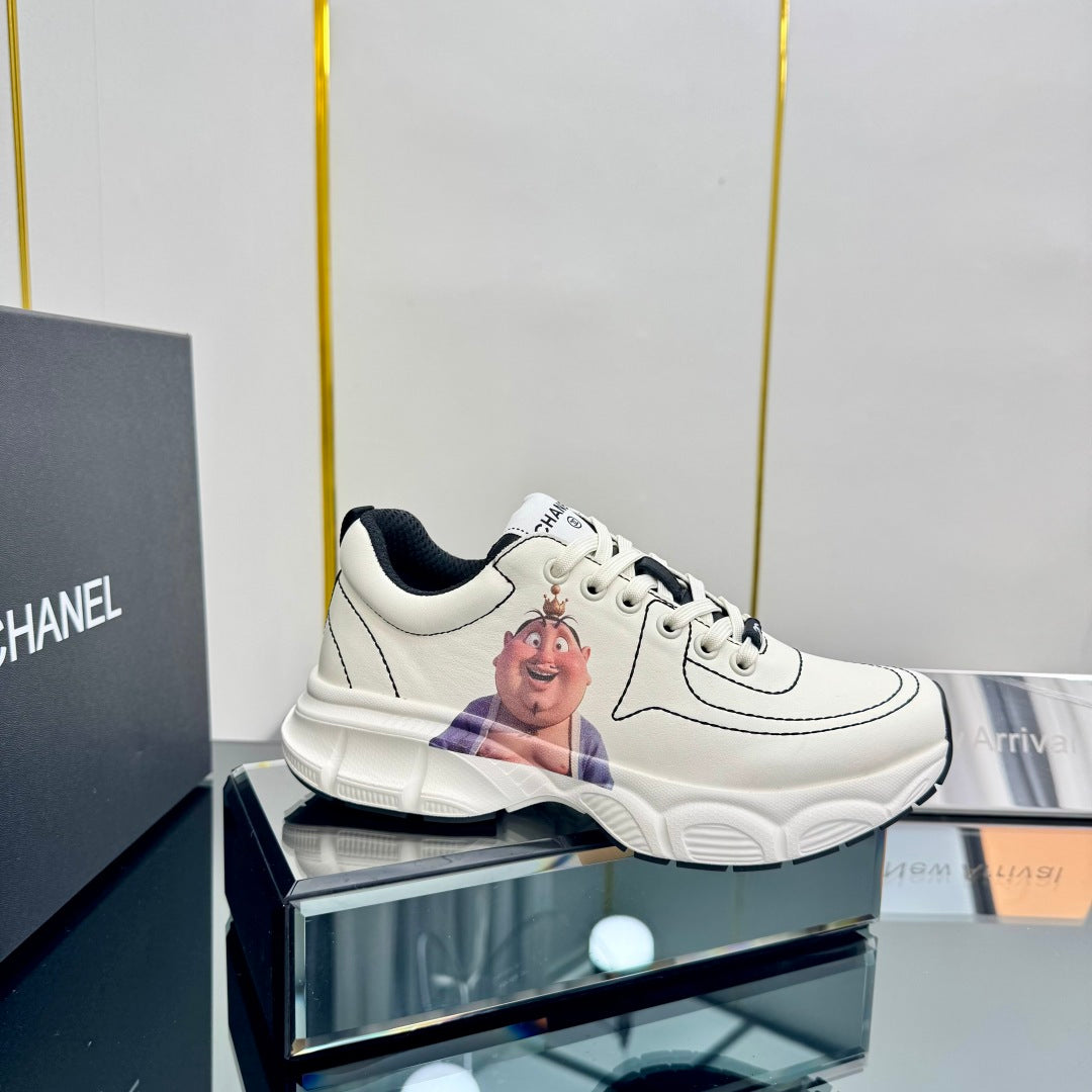 CC Sneaker White with Sticker Cowhide 238622