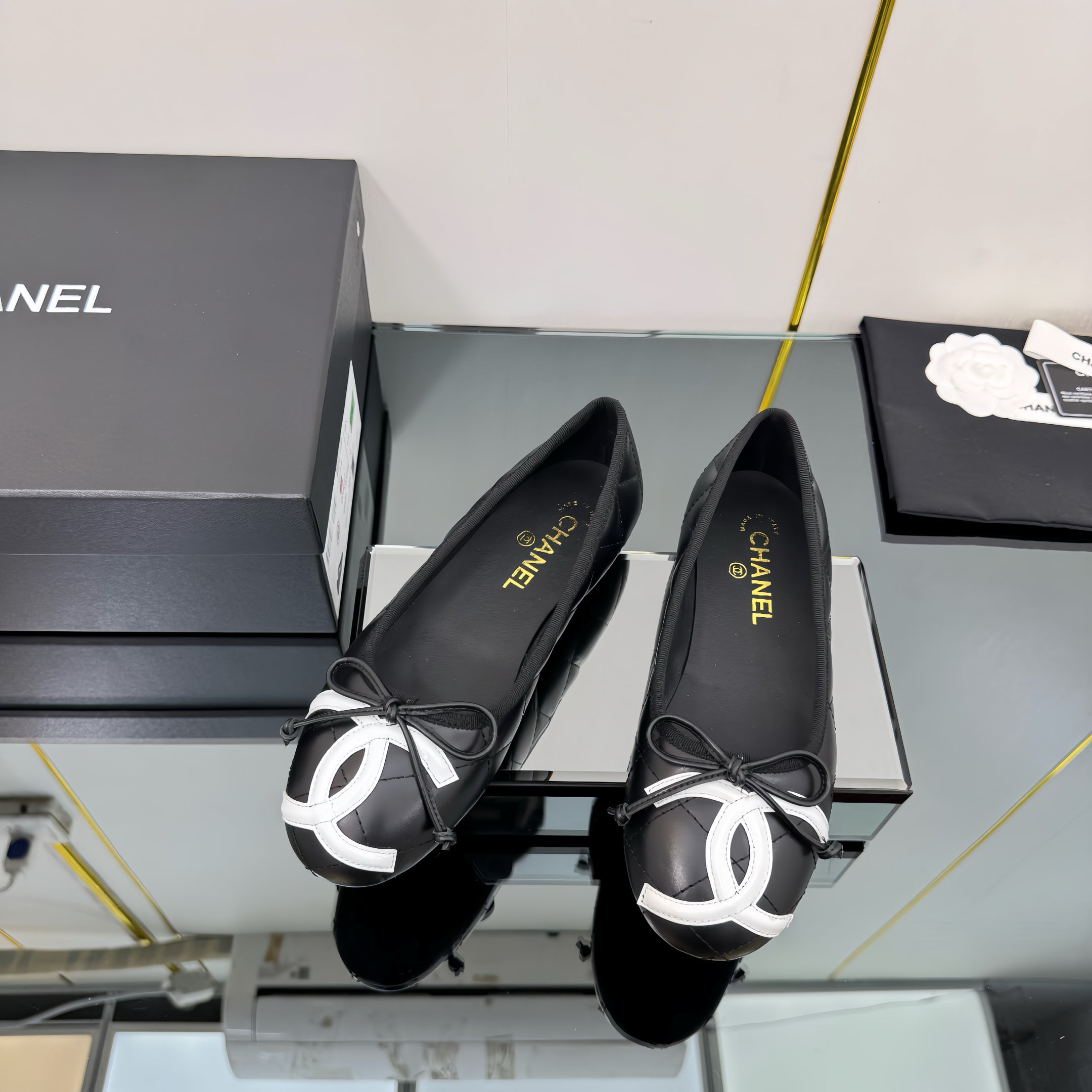 CC 25 Cambon Ballet Flat Quilted Calfskin