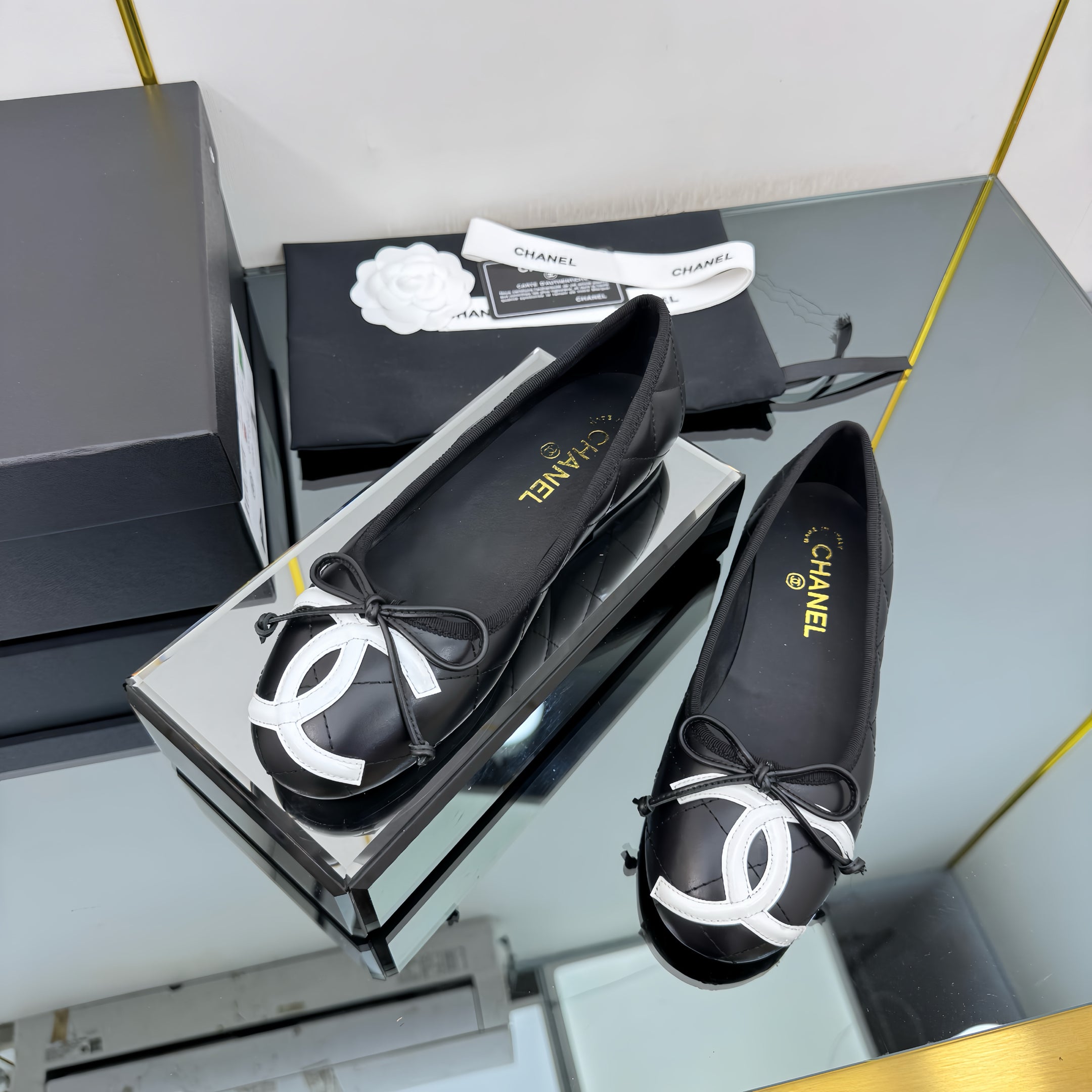 CC 25 Cambon Ballet Flat Quilted Calfskin