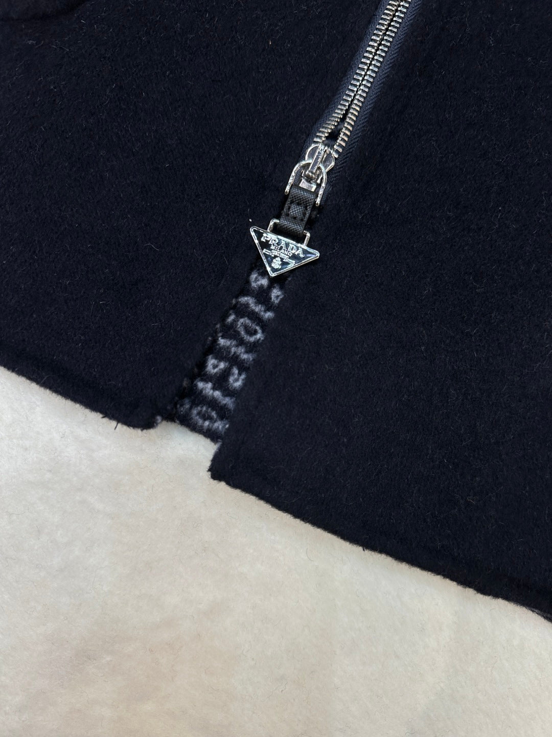 Prada 25 Hooded Vest Black Wool 637339