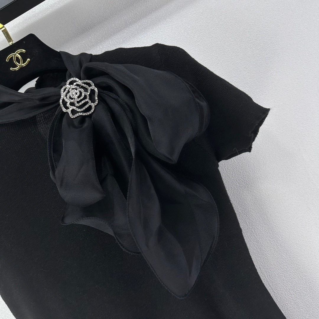 Chanel 2026 Bow Tie Short-Sleeve Shirt Viscose 361048