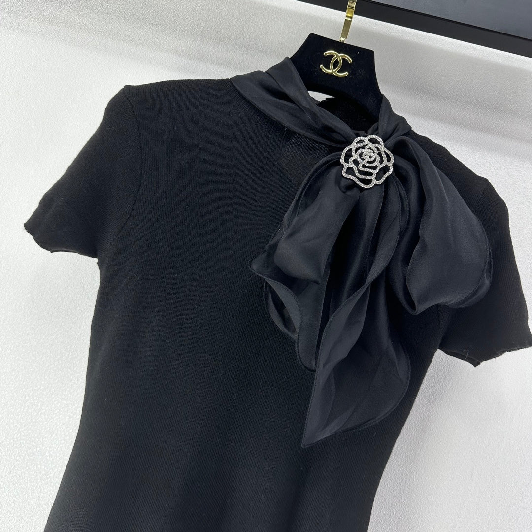 Chanel 2026 Bow Tie Short-Sleeve Shirt Viscose 361048