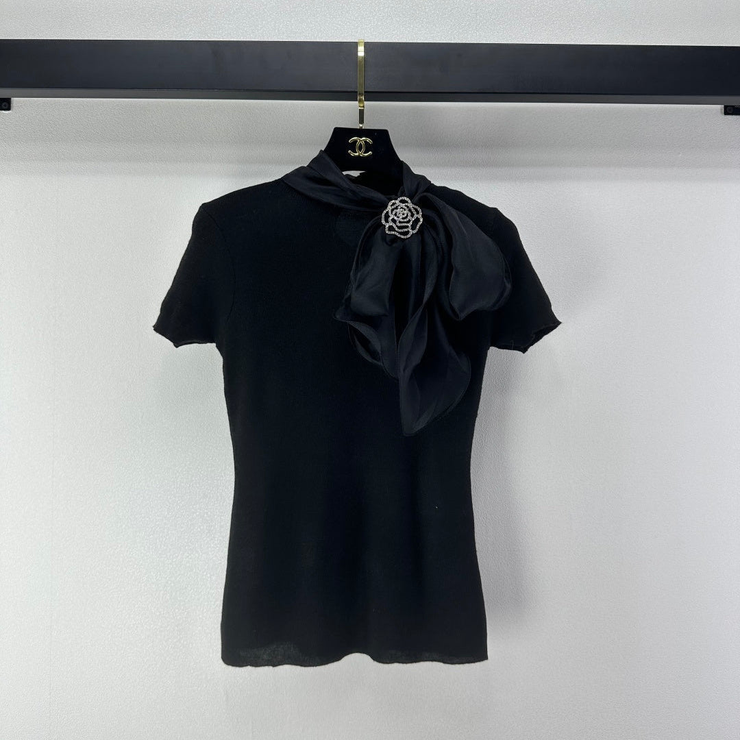 Chanel 2026 Bow Tie Short-Sleeve Shirt Viscose 361048