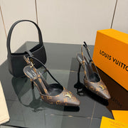 LV 26ss Slingback 90 Brown Monogram Calfskin 629640