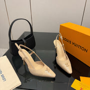 LV 26ss Slingback 90 Beige Calfskin Suede 629645